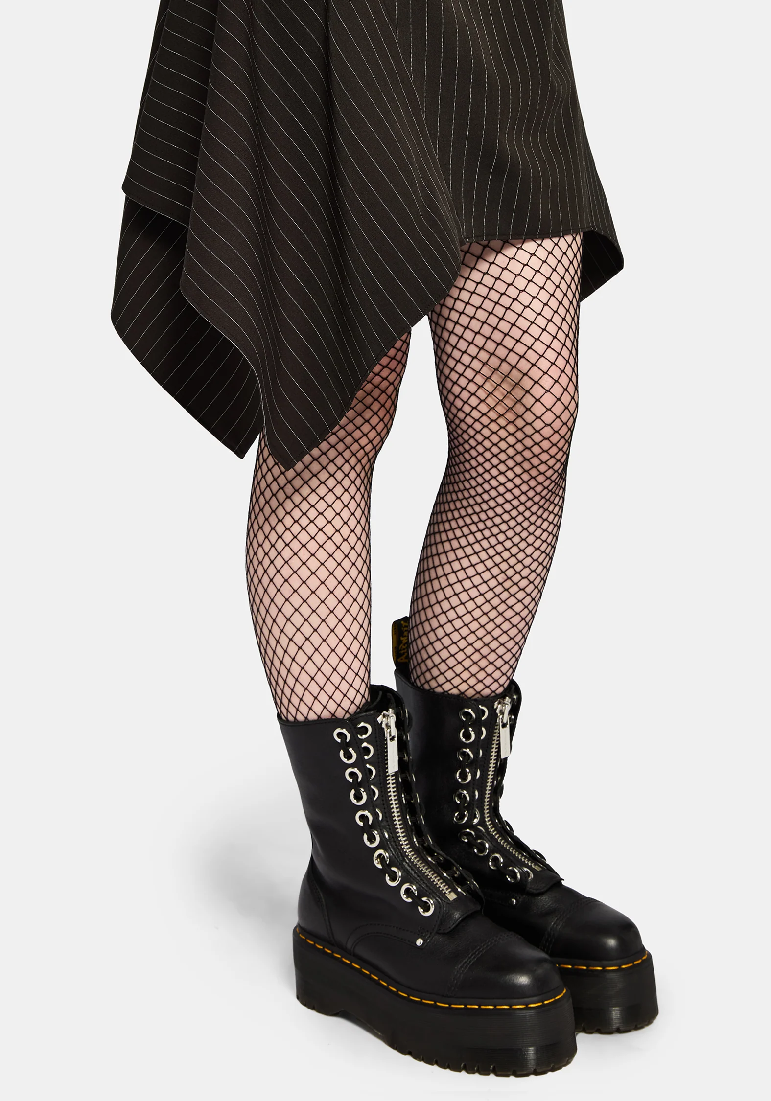 Alecto Pinstripe Handkerchief Hem Mini Dress - Image 5