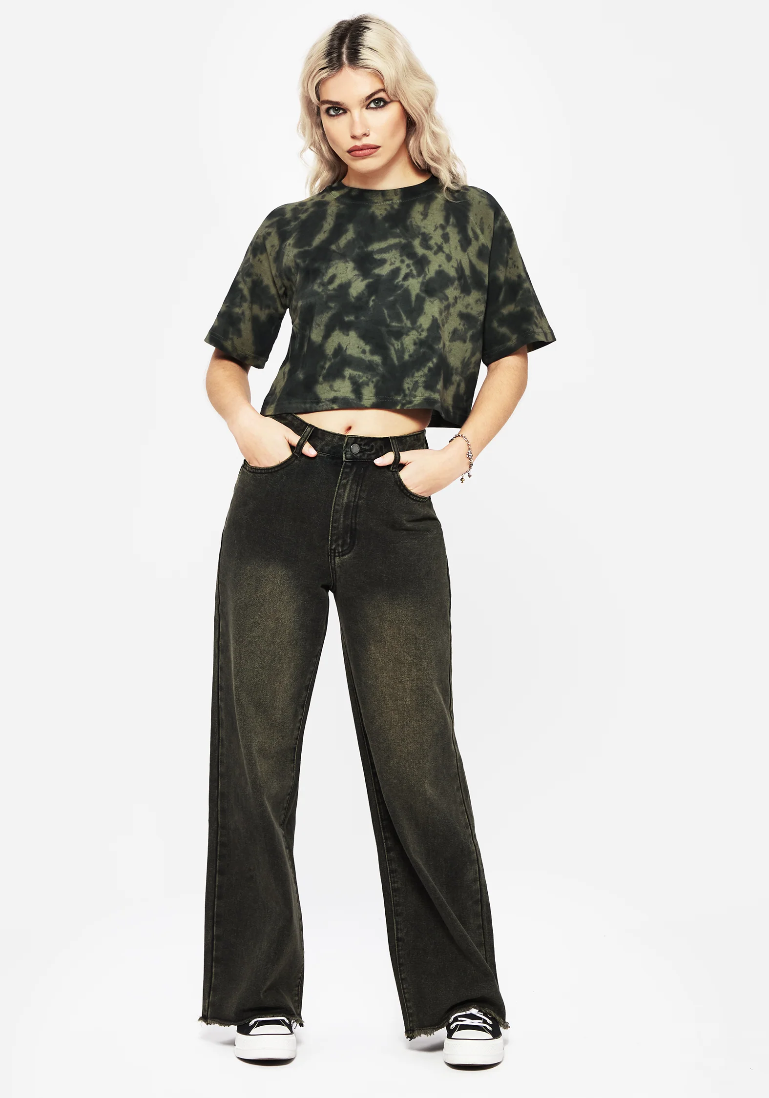 Anthea Wide Leg Washed Denim Jeans - Image 4
