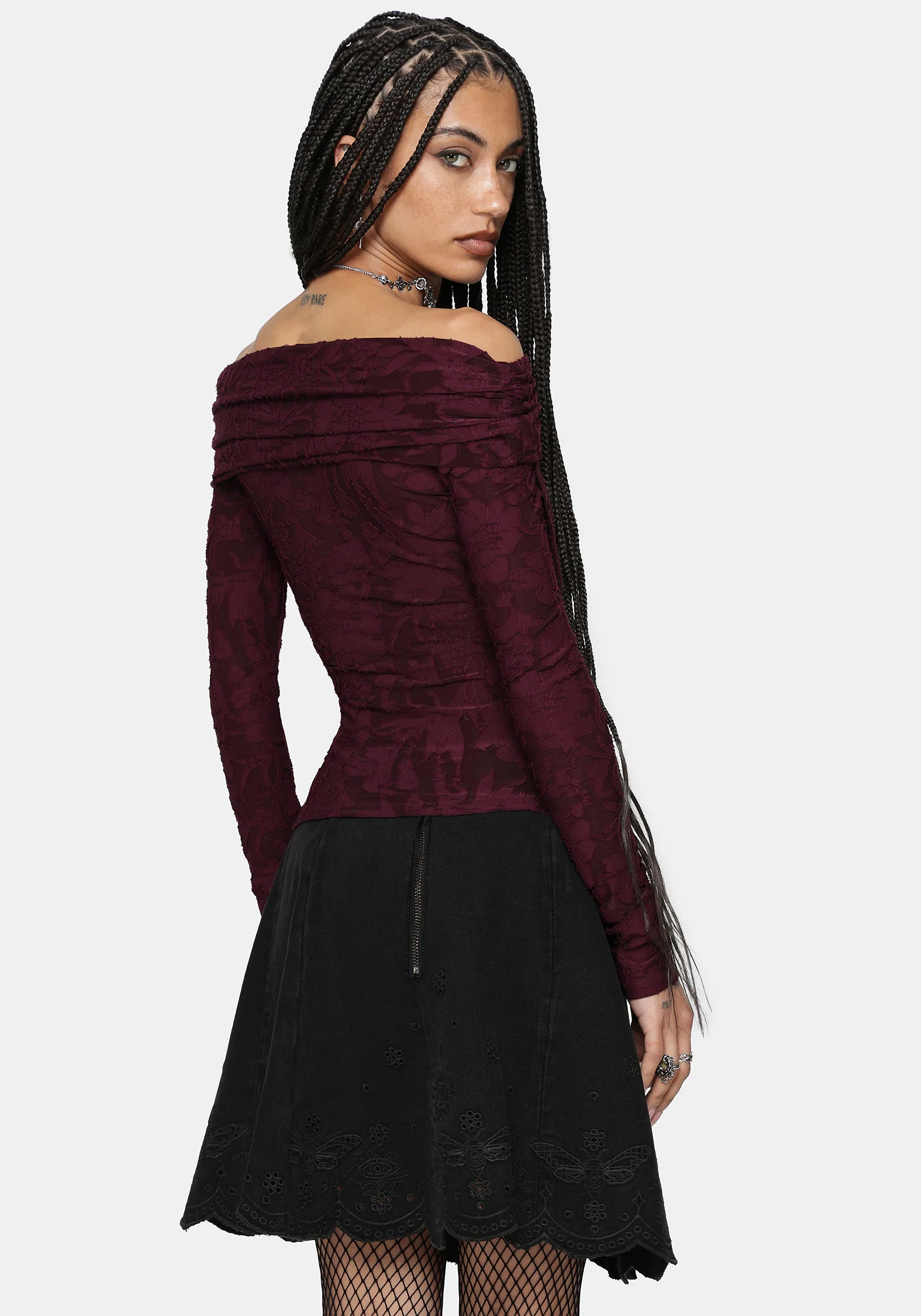 Ayr Broderie Denim Skirt - Image 4