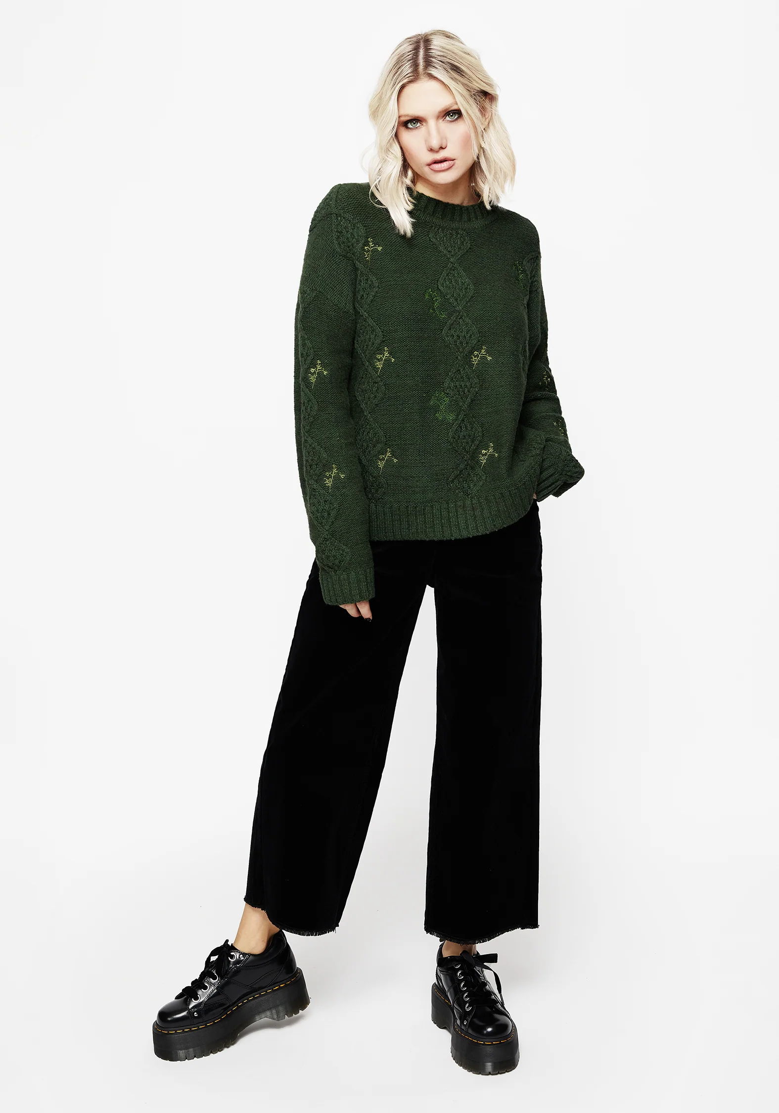 Barberry Embroidered Diamond Knit Sweater - Image 6