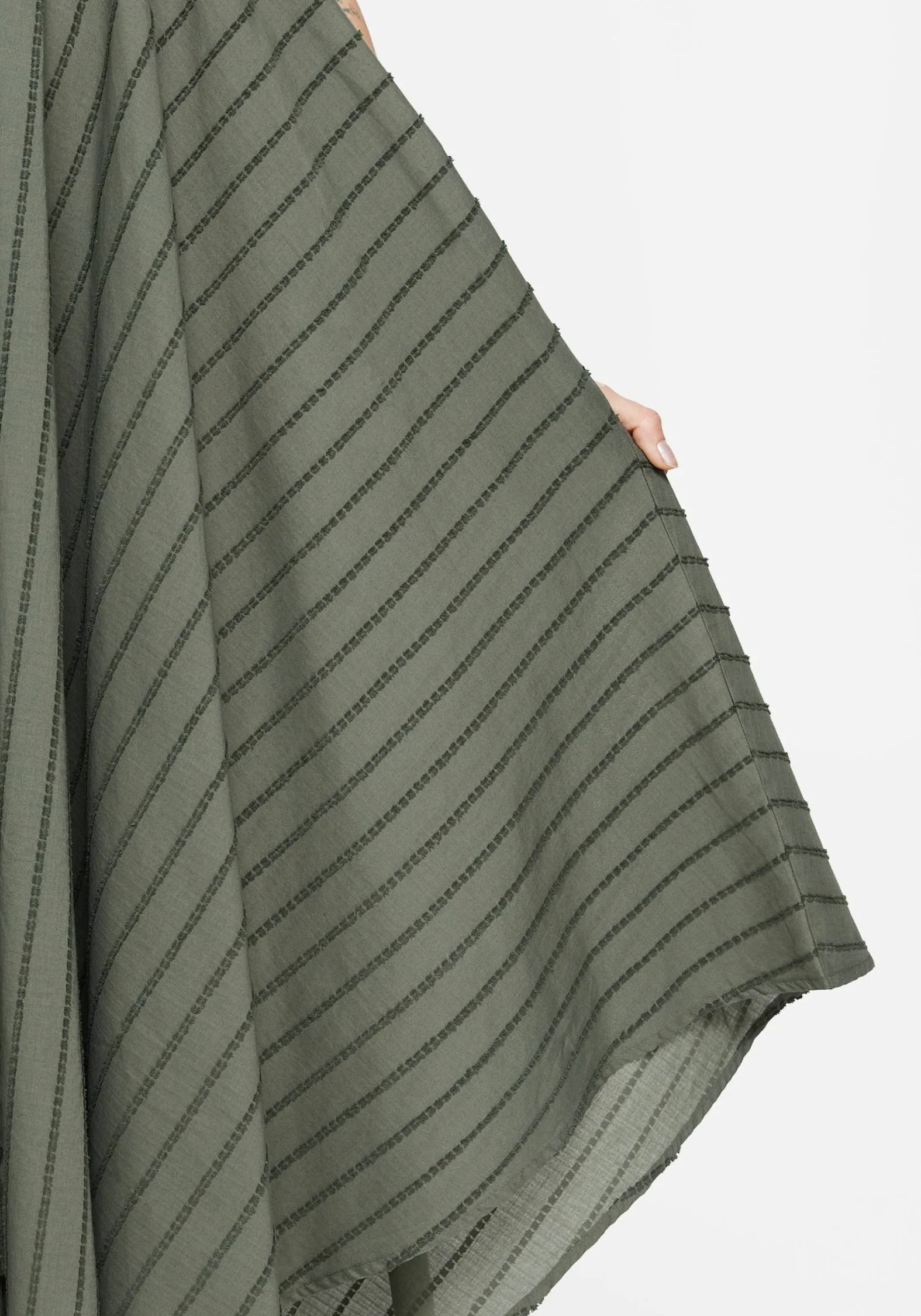 Blythe Cotton Handkerchief Hem Midaxi Dress - Green - Image 2