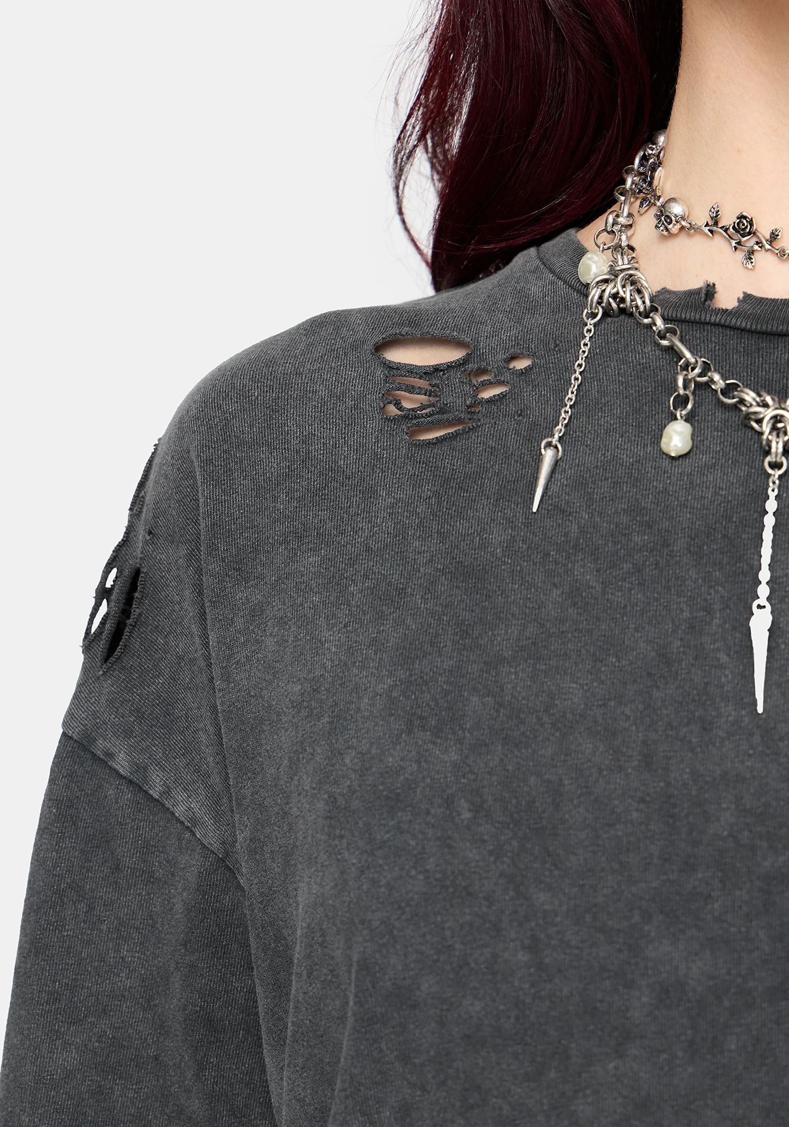 Brooke Distressed Oversized T-Shirt - Image 2