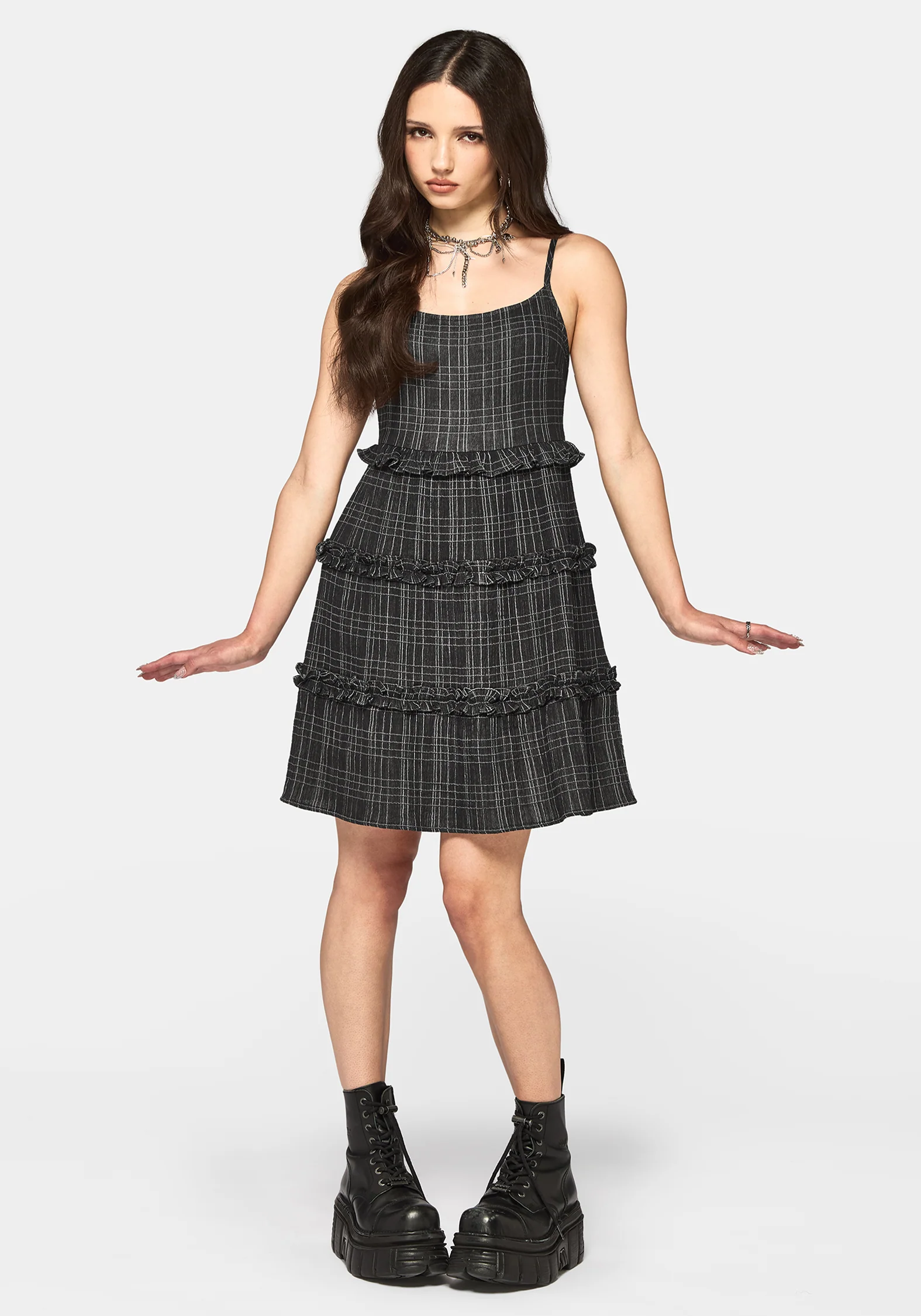 Caledon Check Gauze Cami Mini Dress - Image 5