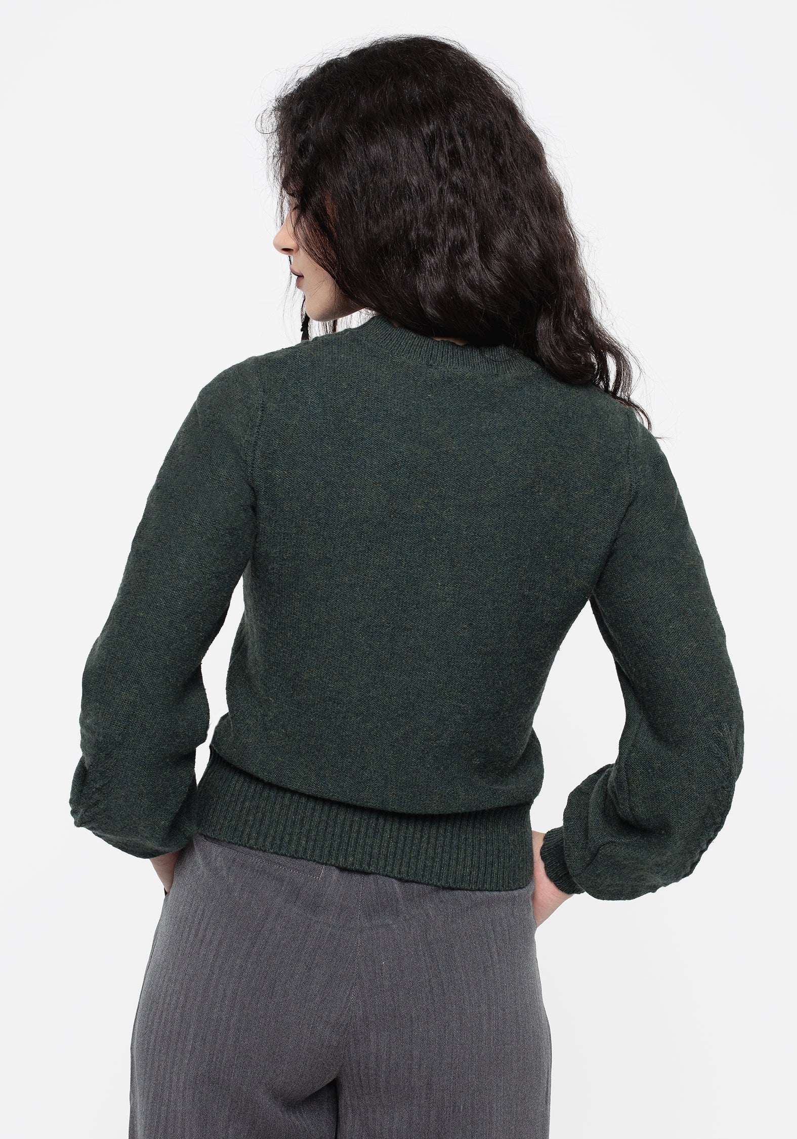 Canopy Raised Fern Intarsia Knit Sweater - Image 3