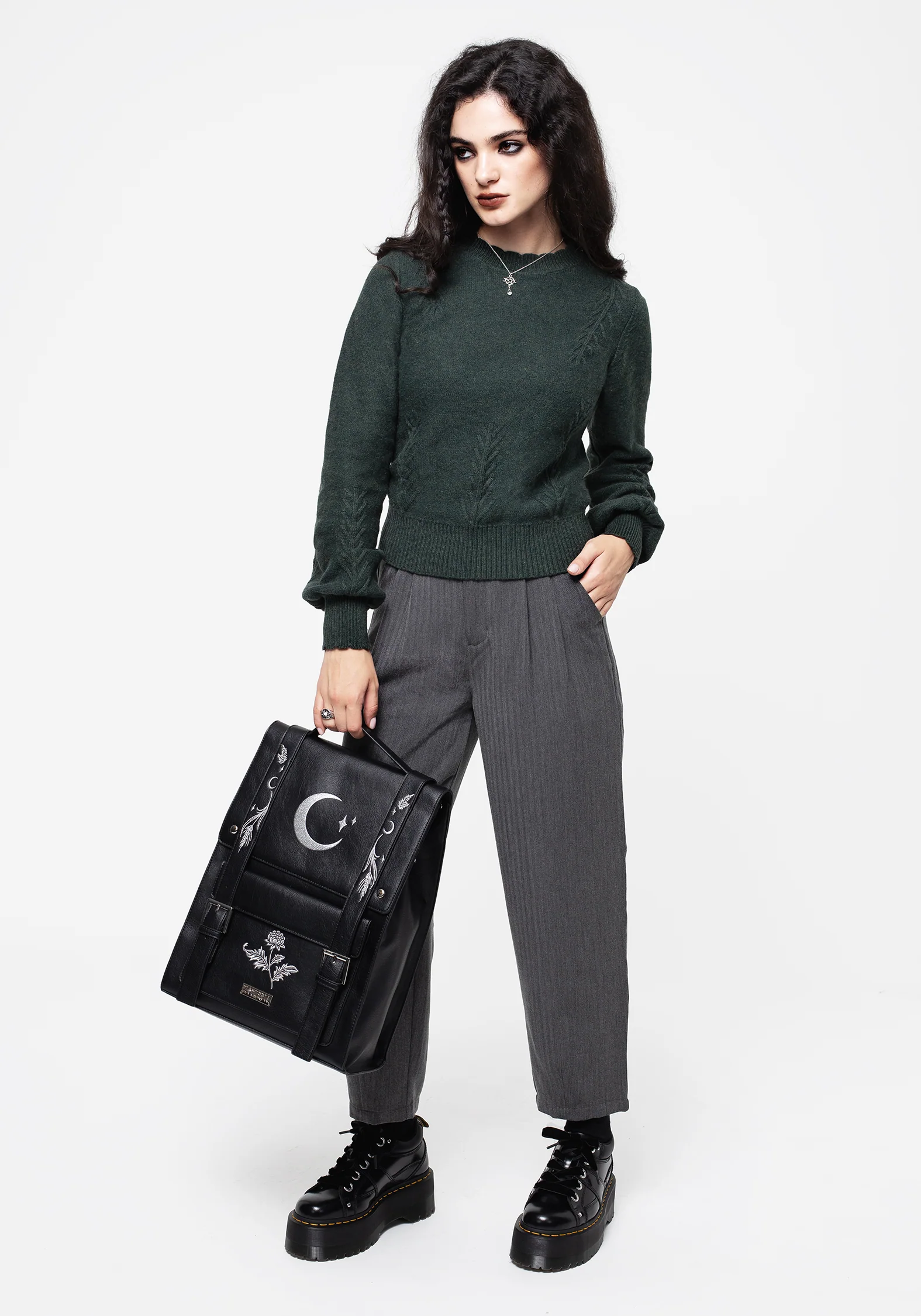 Canopy Raised Fern Intarsia Knit Sweater - Image 4