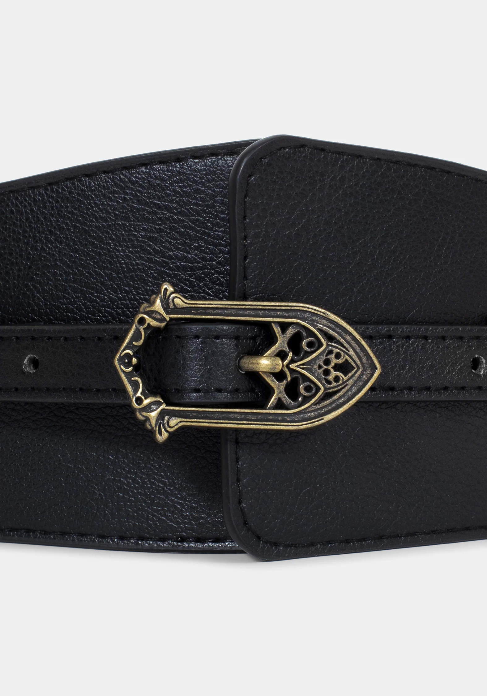 Cathedral Buckle Waist Belt - Gold - Image 5