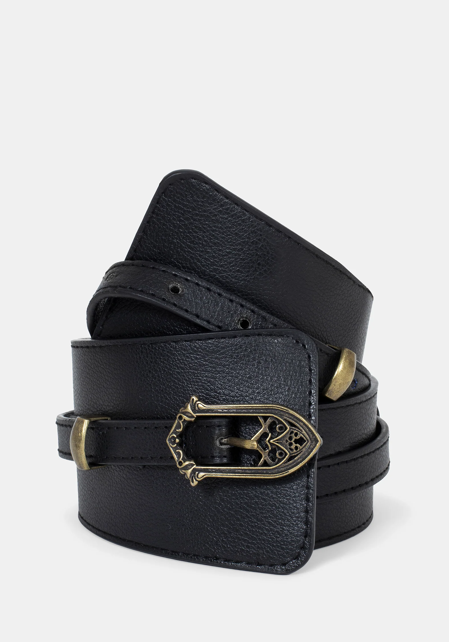 Cathedral Buckle Waist Belt - Gold - Image 6