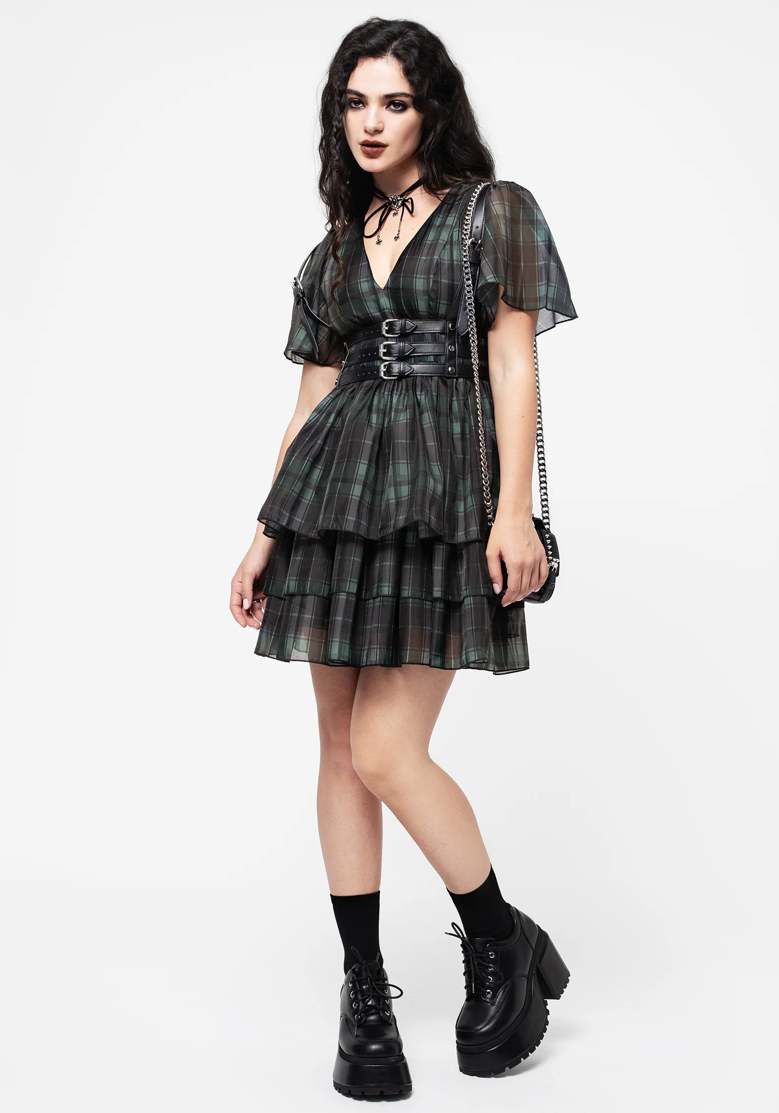 Checkmate Layered Organza Mini Dress - Image 5
