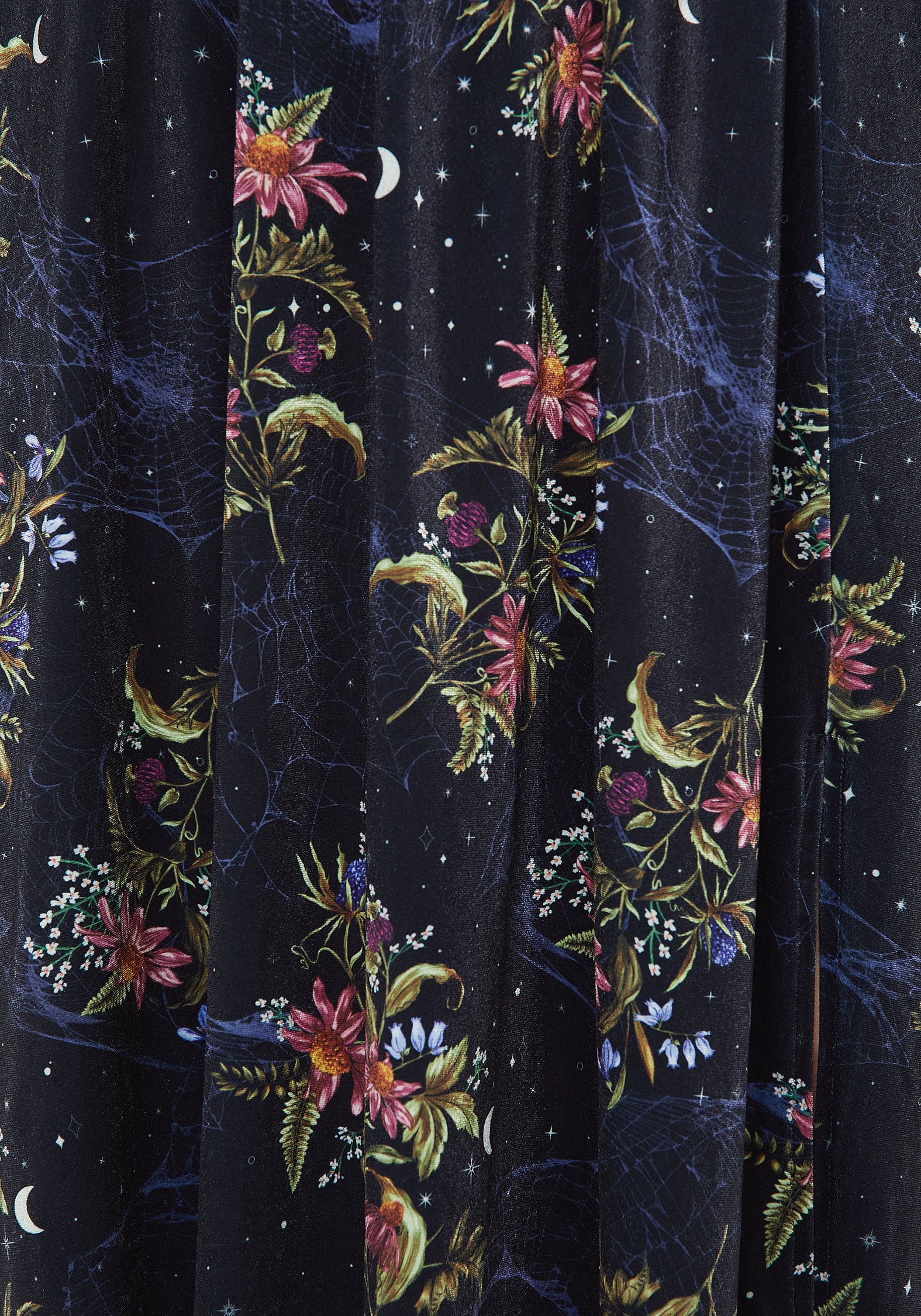 Cleome Floral Spiderweb Velour Midi Skirt - Image 2