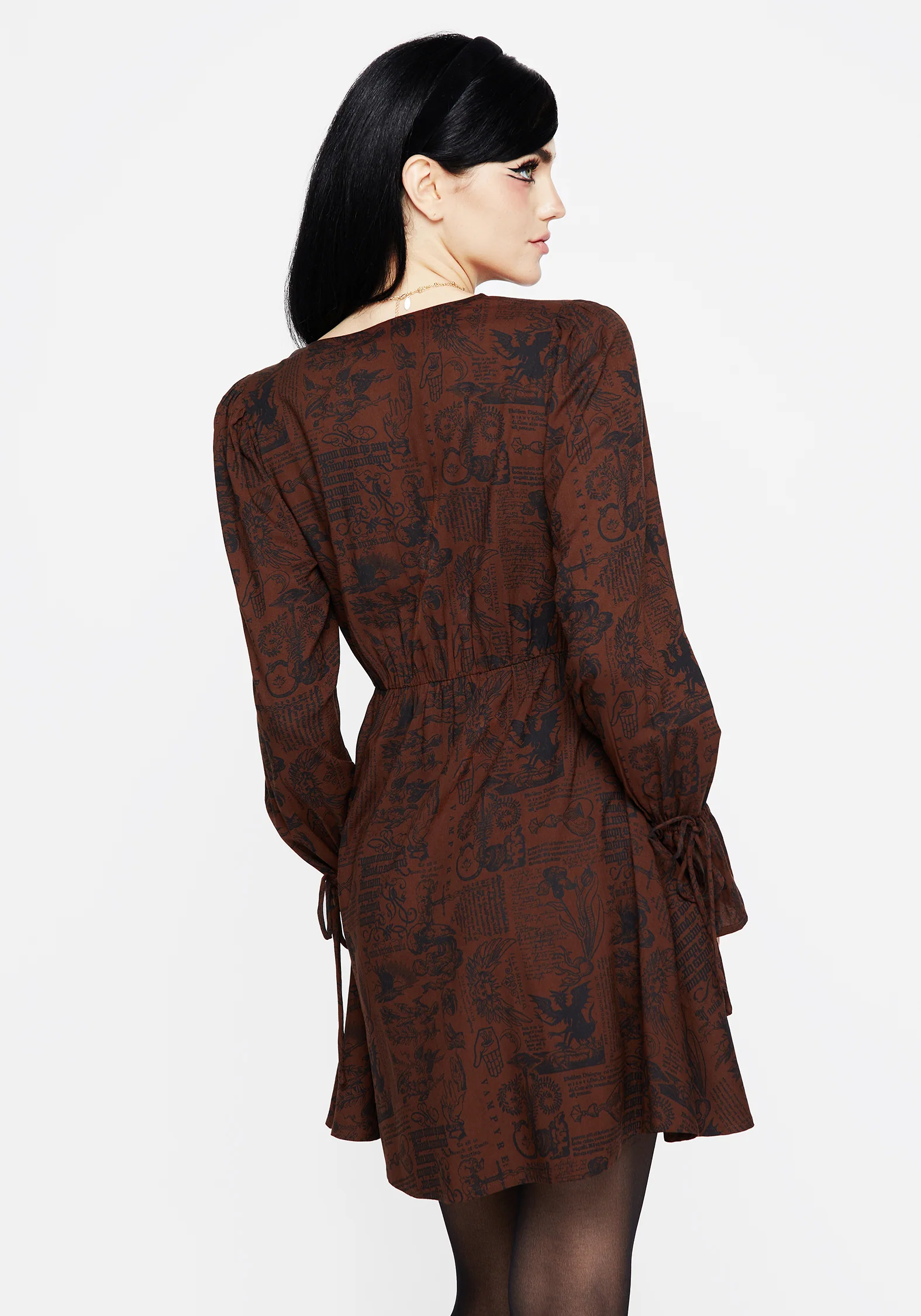 Daemonologie Woodcut Print Mini Dress - Image 3