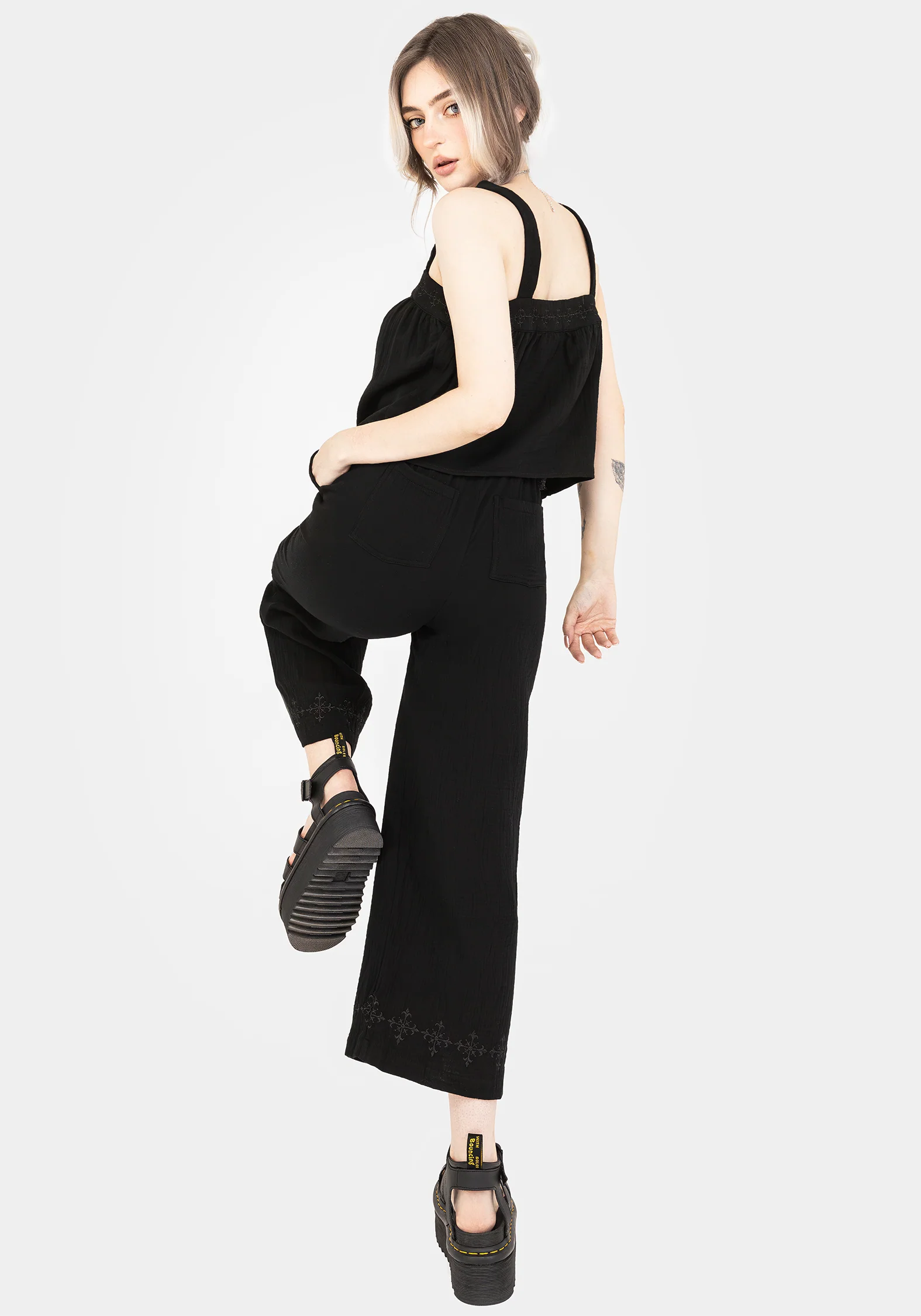 Damara Embroidered Cotton Culottes - Image 7