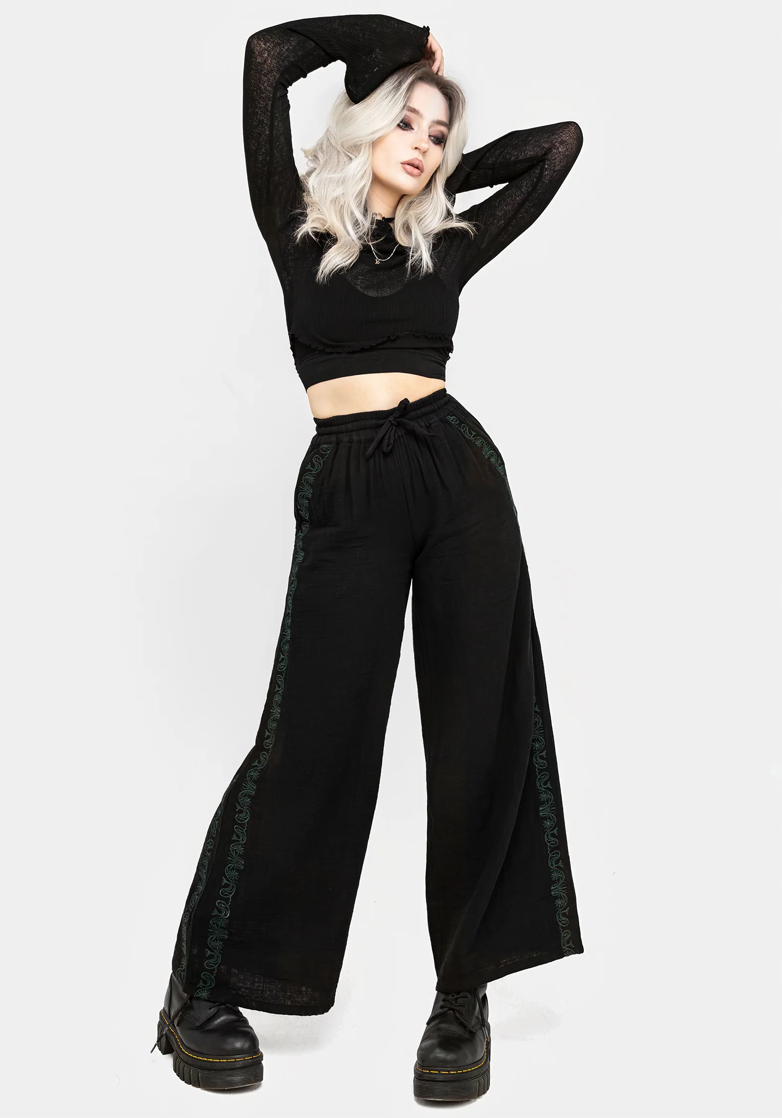 Damiana Embroidered Cotton Trousers - Image 7