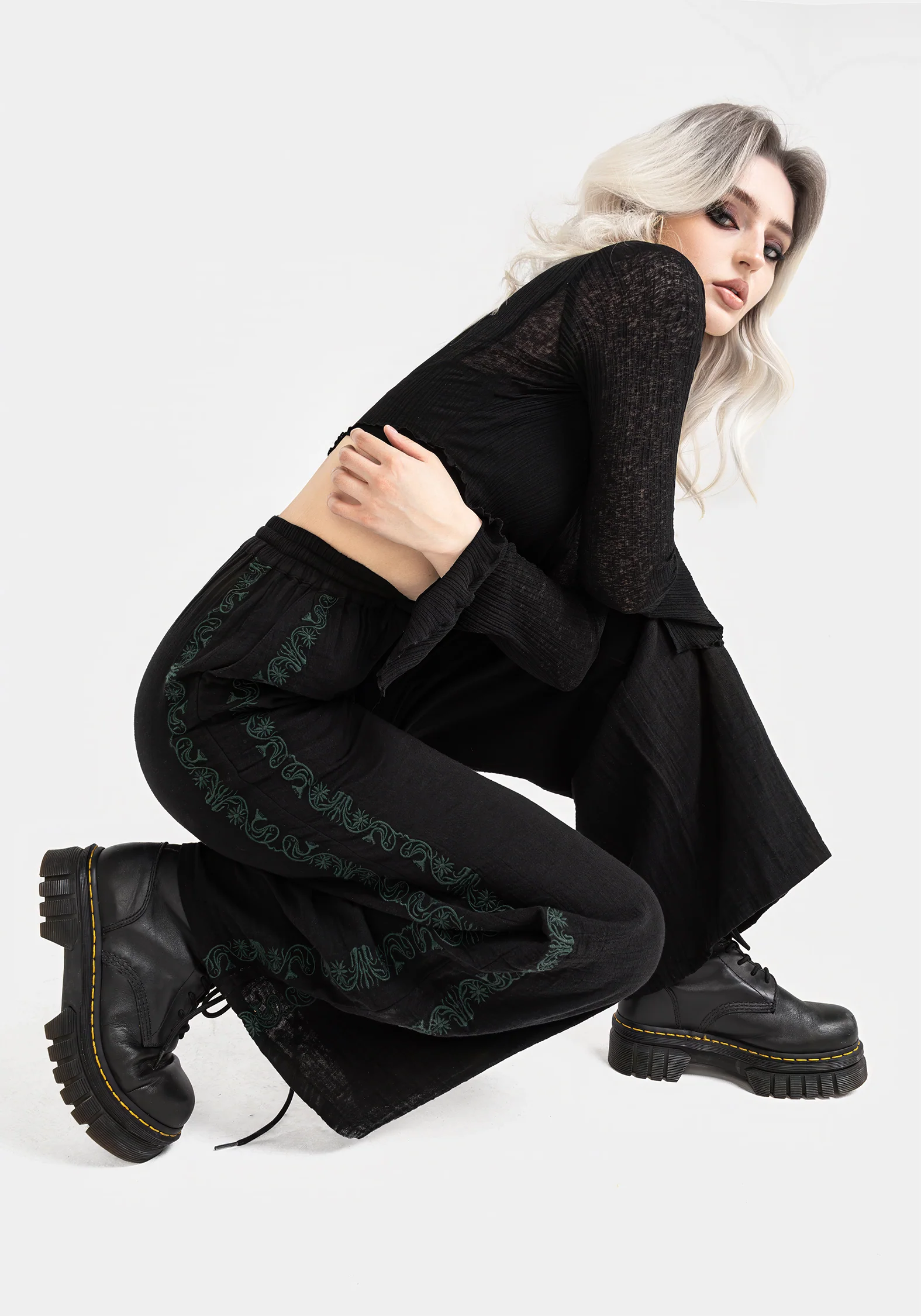 Damiana Embroidered Cotton Trousers - Image 9