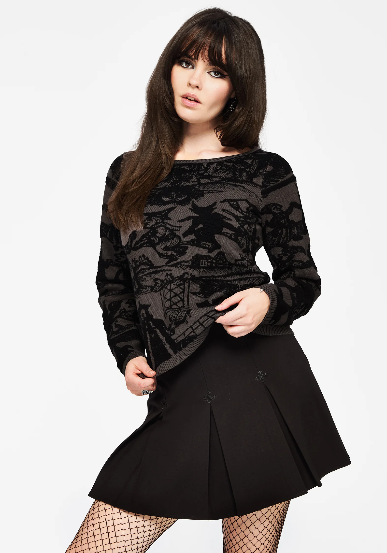 Diabolical Raised Jacquard Knit Sweater - Image 4