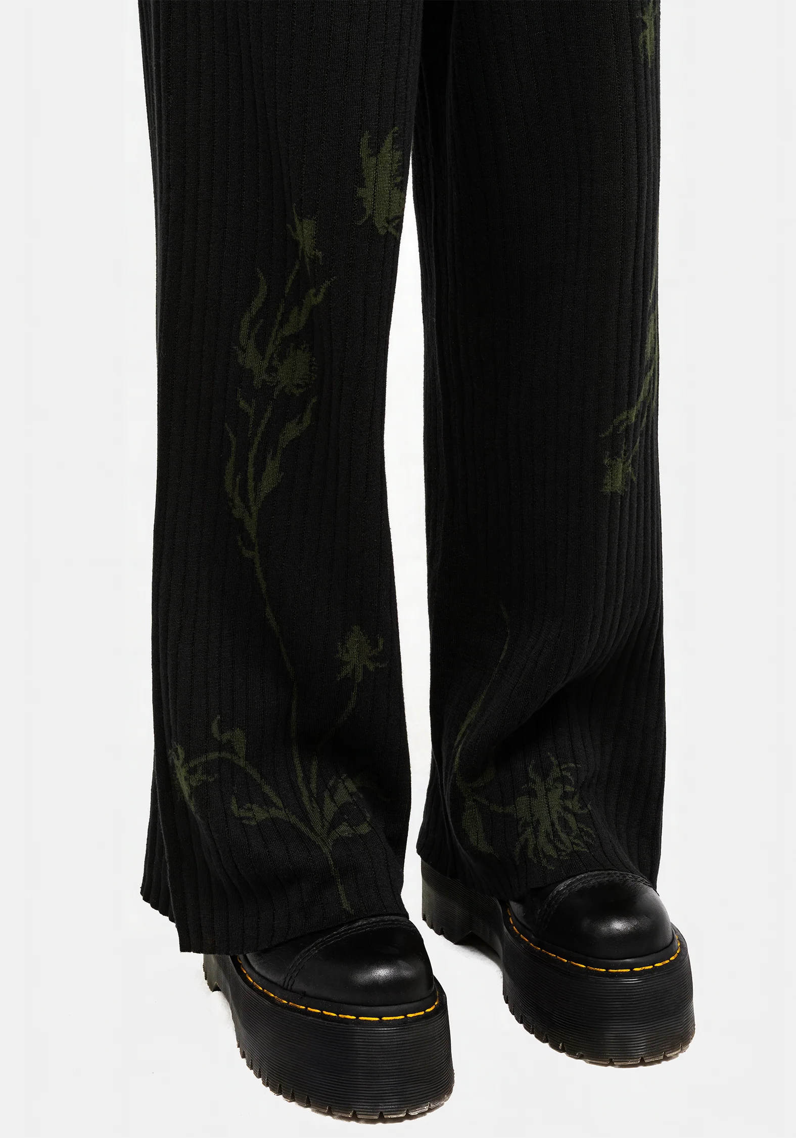 Diastella Floral Jacquard Rib Knit Trousers - Image 5