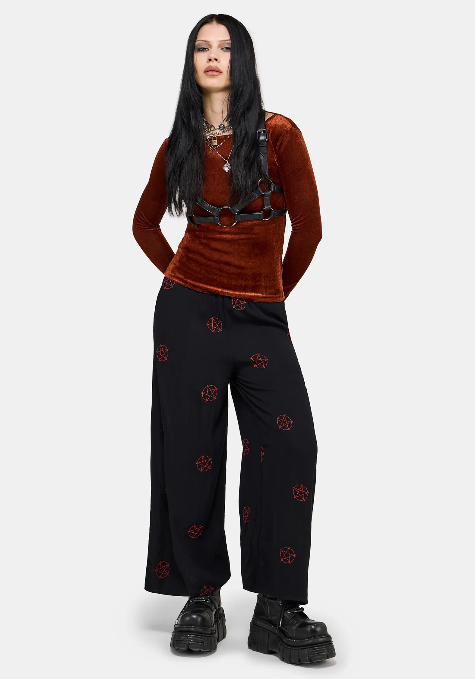 Druantia Moon Embroidery Wide Leg Culotte - Image 3