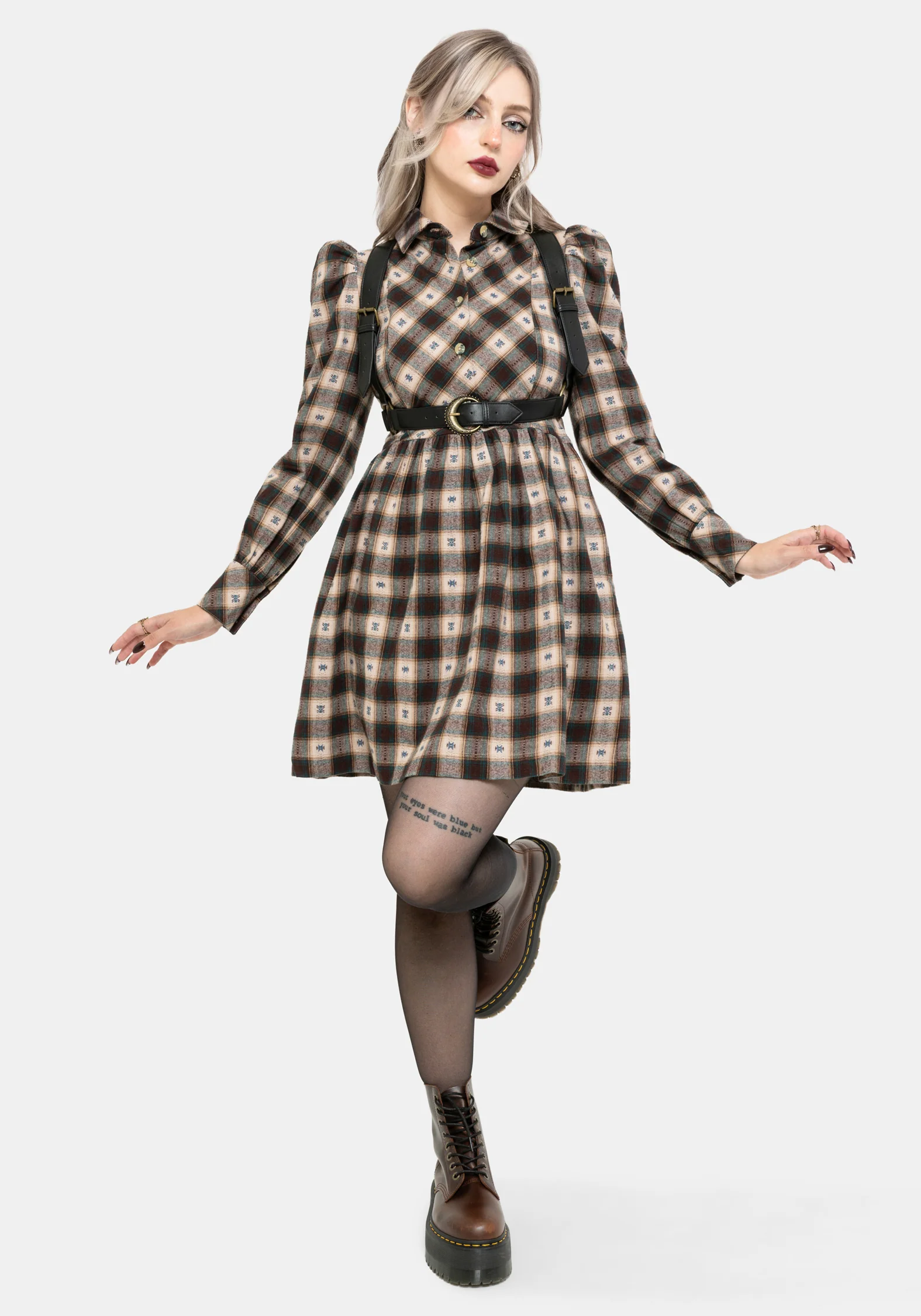 Emily Cotton Check Mini Shirt Dress - Image 6