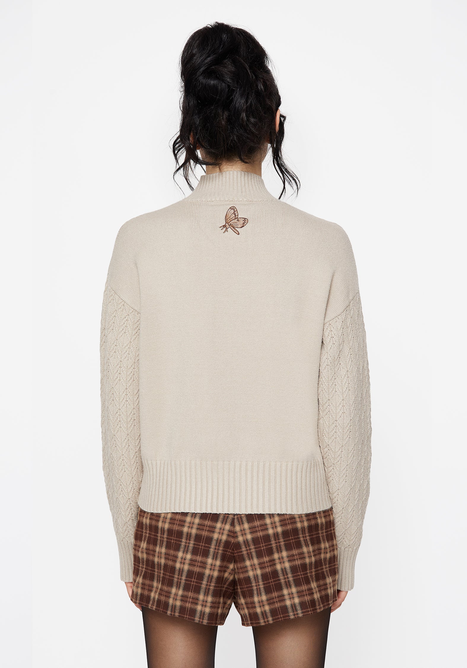 Enya Acorn Embroidered Cable Knit Sweater - Image 3