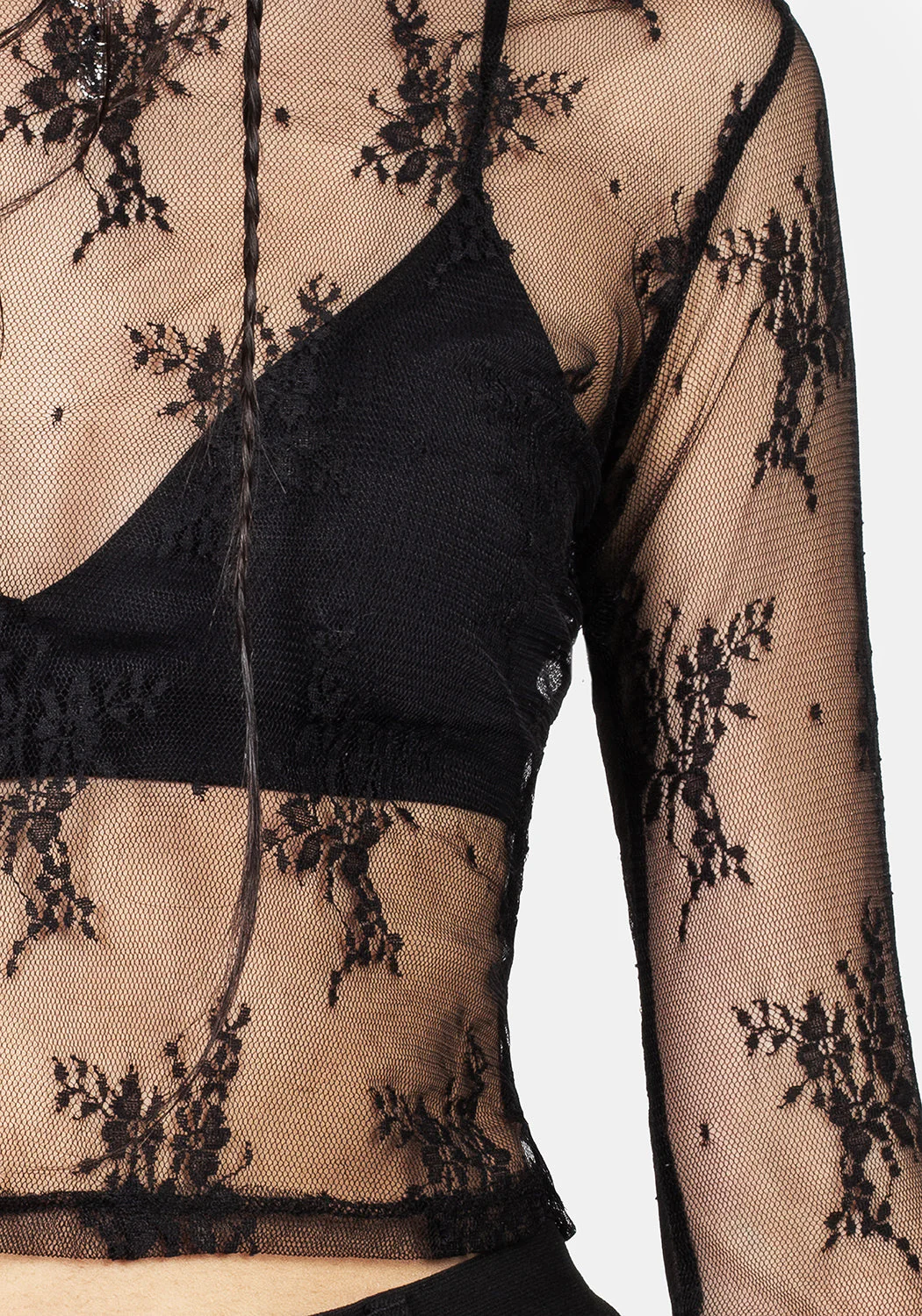 Eternal Lace Crop Long Sleeve Top - Image 2