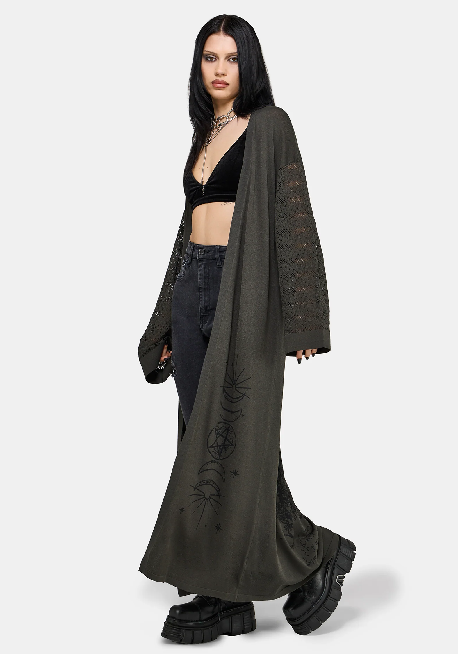 Evander Cosmic Astrology Lightweight Longline Cardigan