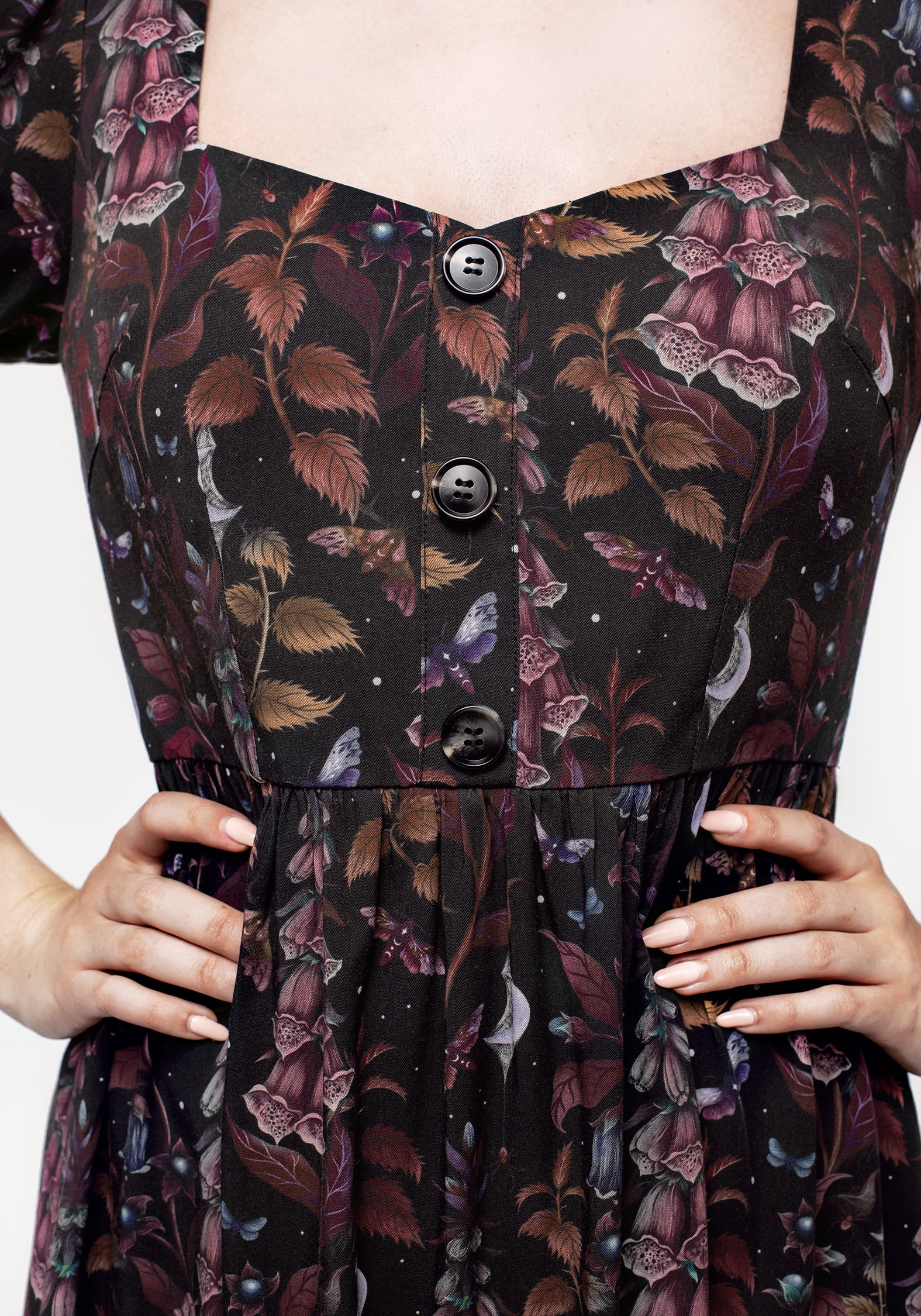Foxglove Button Detail Midi Dress - Image 5