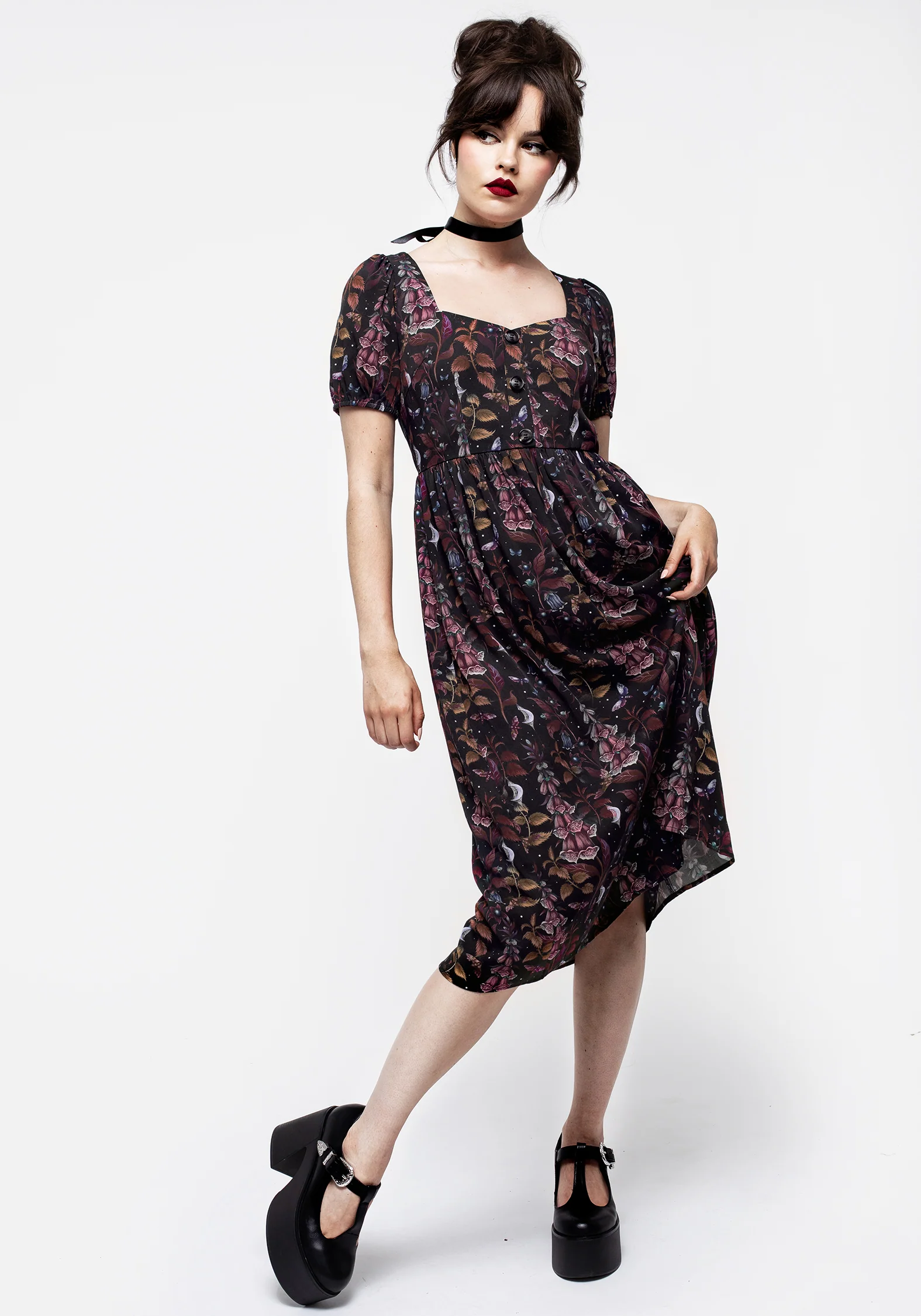 Foxglove Button Detail Midi Dress - Image 7