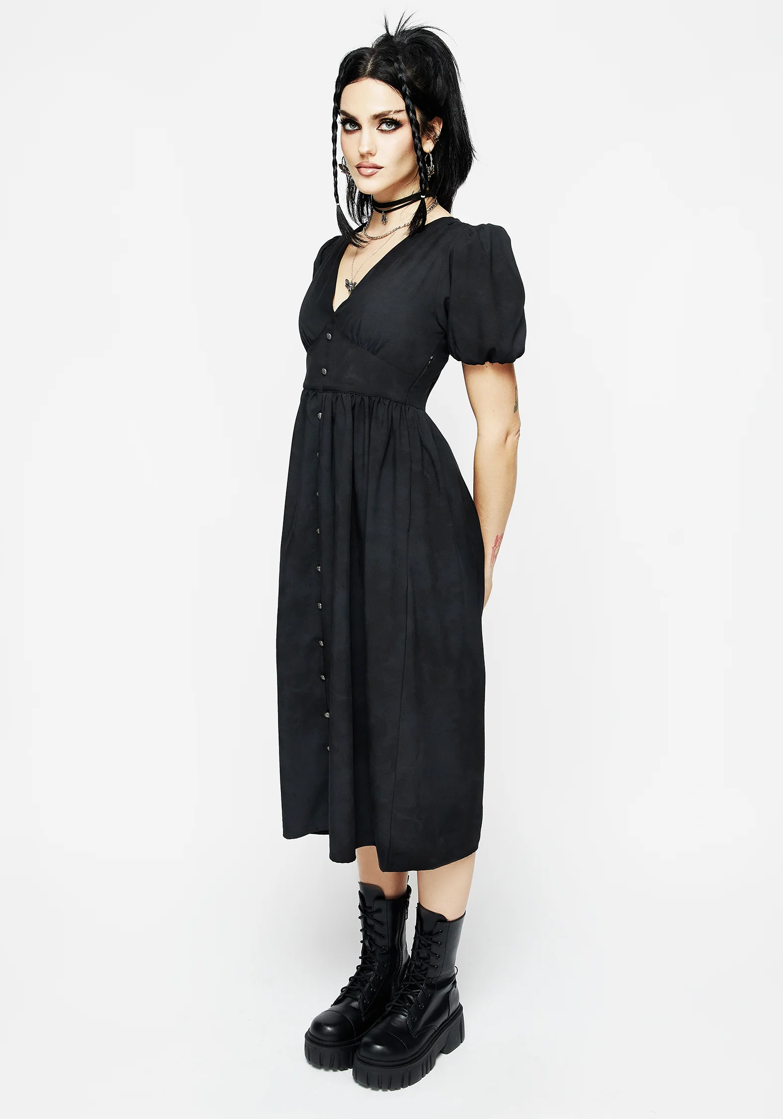 Gladys Button Front Midi Dress - Image 5
