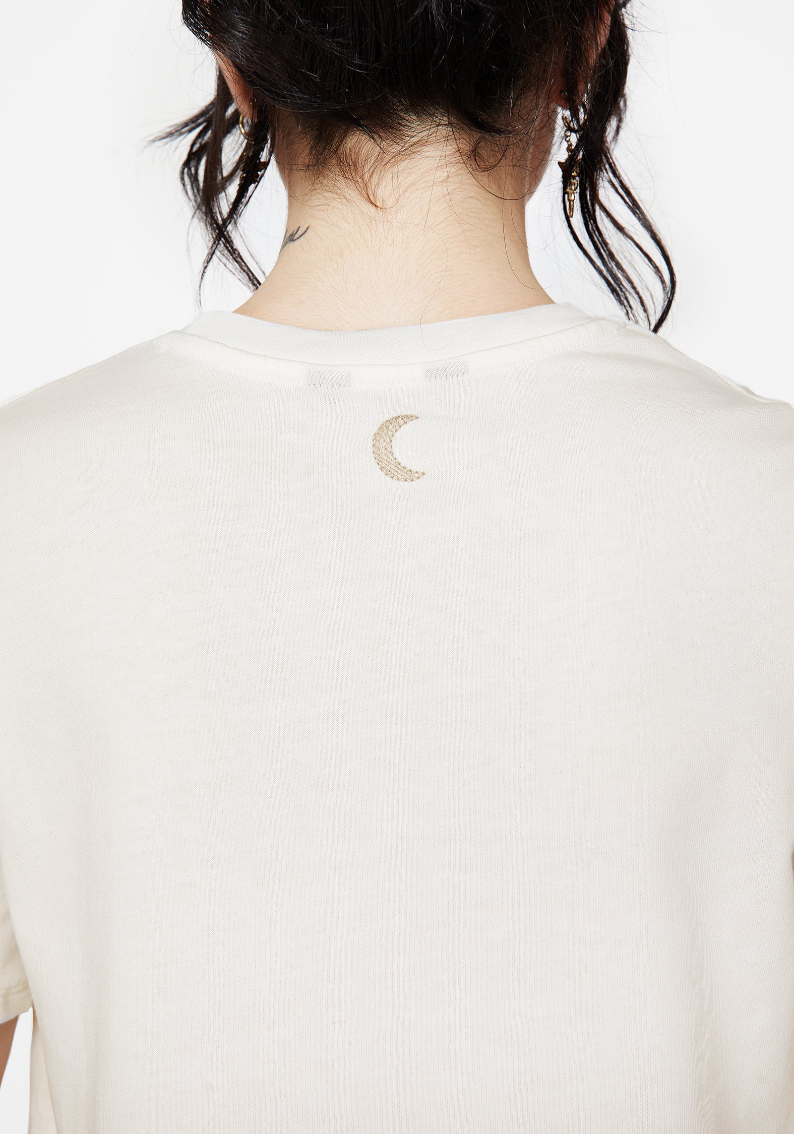 Griffinfly Cotton Embroidered Jersey Cropped T-Shirt - Image 6