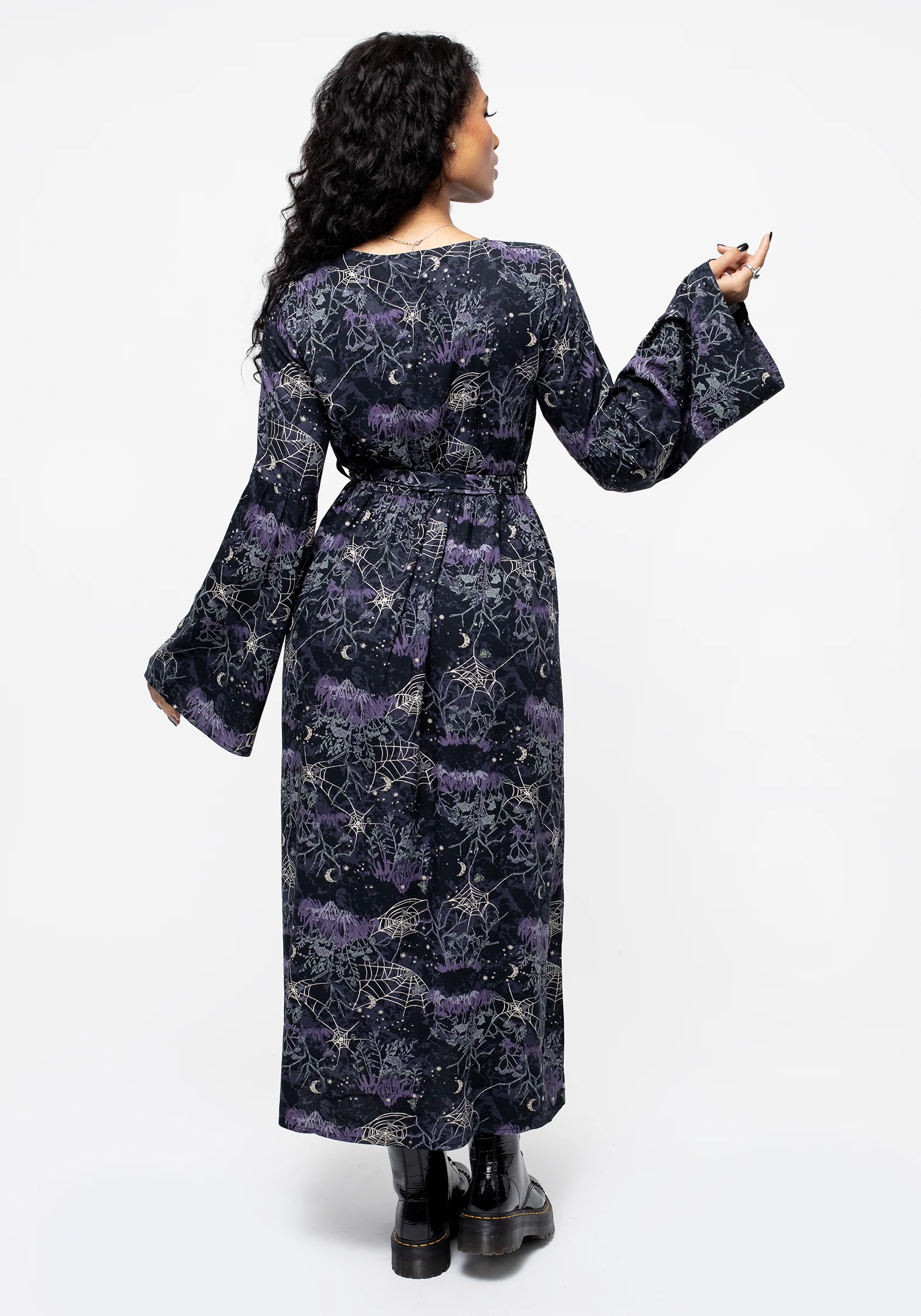 Hawthorn Flute Sleeve Belted Midaxi Dress - Image 3