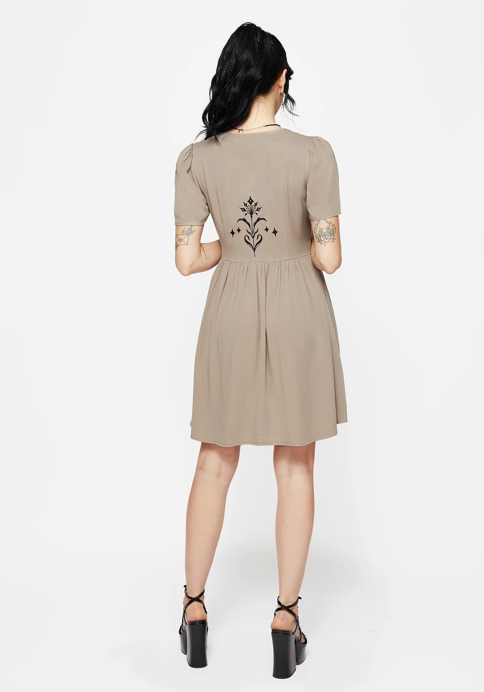 Hester Embroidered Button Up Mini Dress - Image 3
