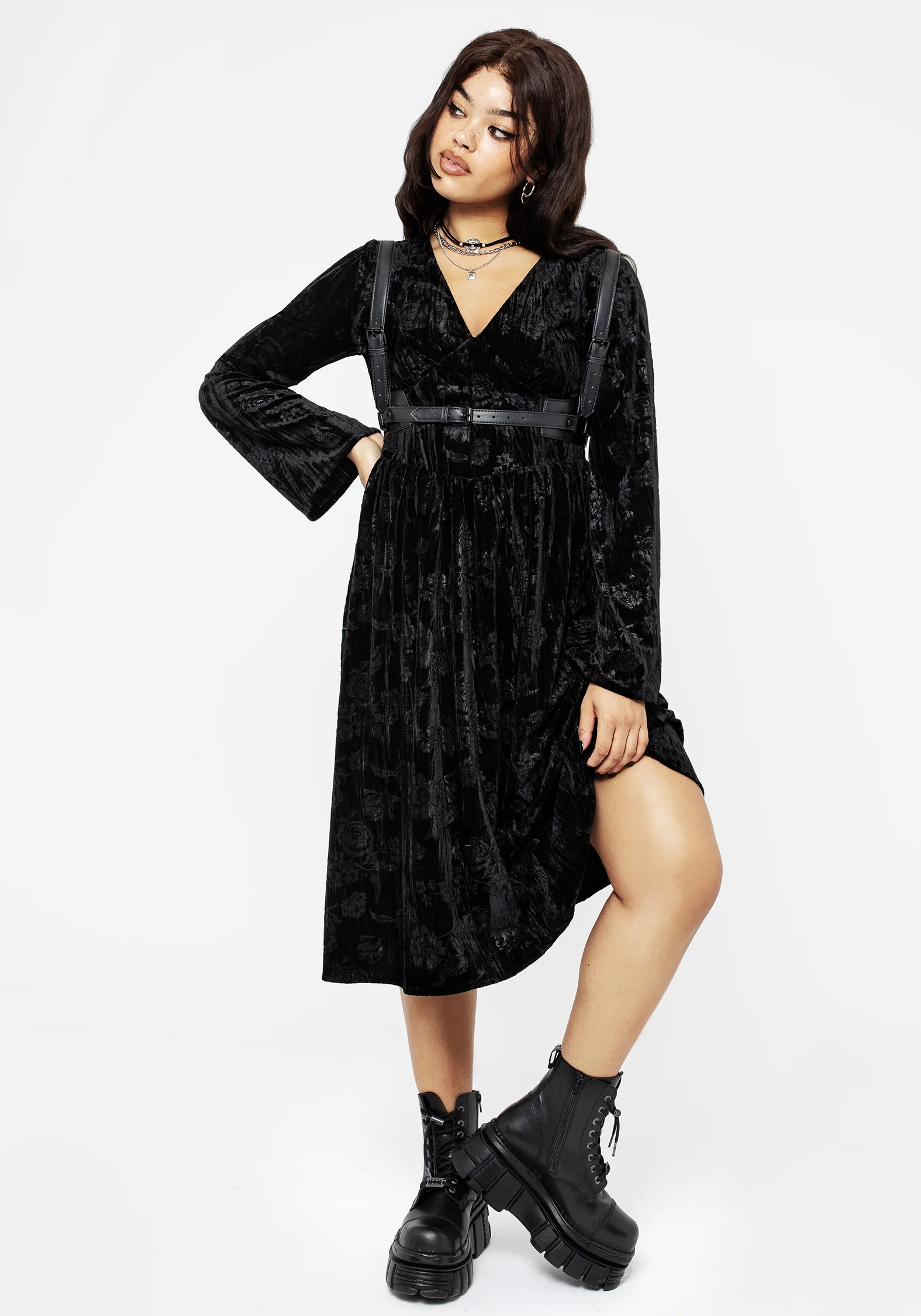 Invocation Flared Sleeve Midi Dress - Image 6