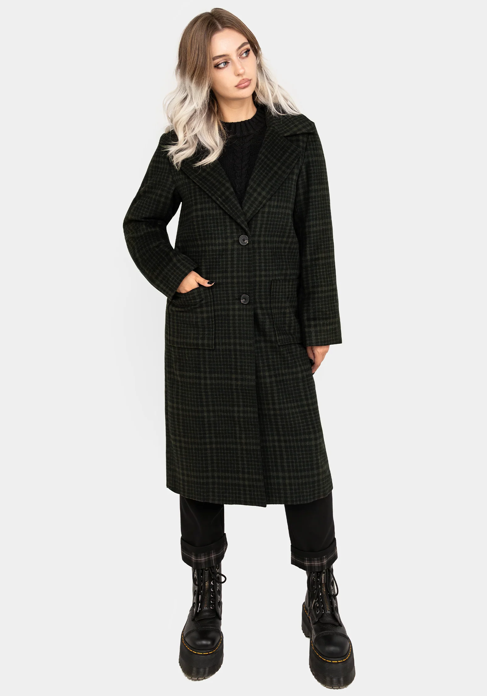 Jackdaw Check Wool Blend Duster Coat - Image 3