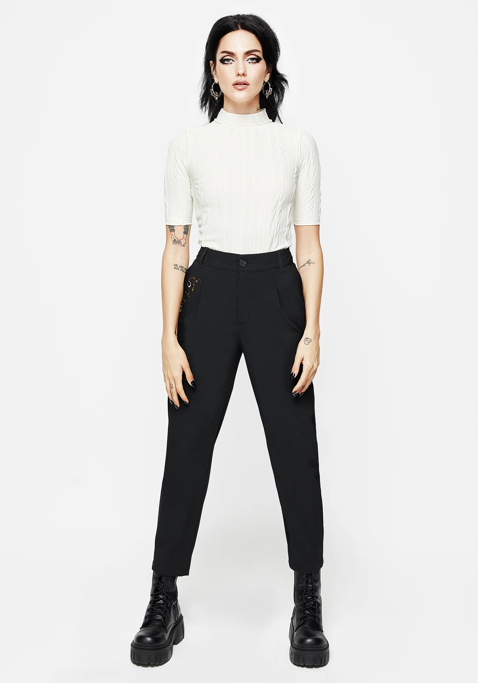 Japonica Floral Moon Embroidered Tapered Trousers - Image 5