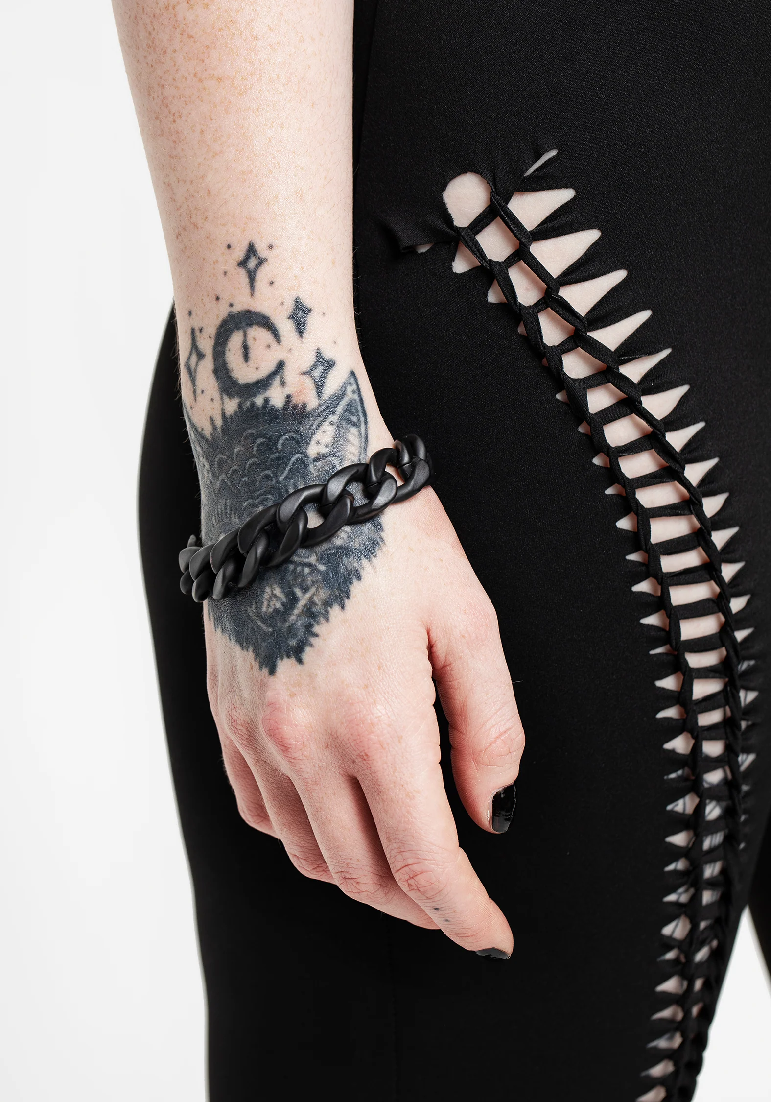 Jet Chunky Rope Chain Bracelet - Image 4