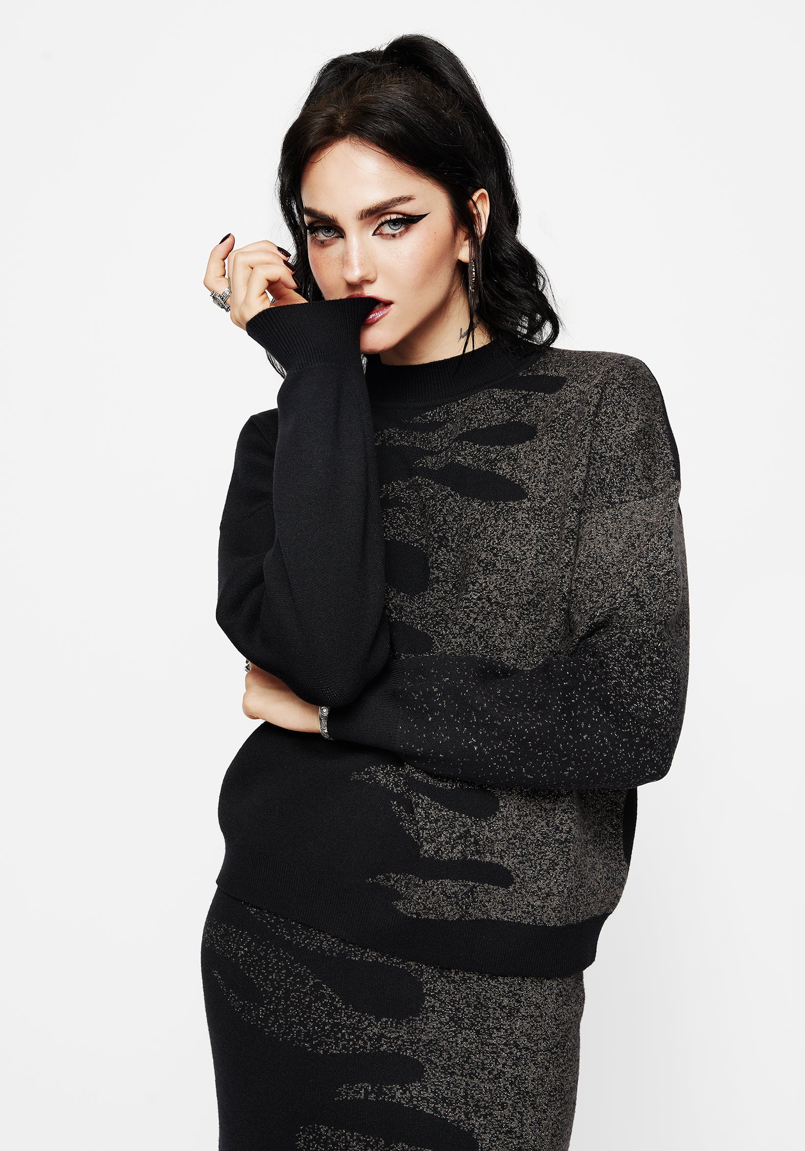 Kenna Flame Lurex Knit Sweater - Image 5