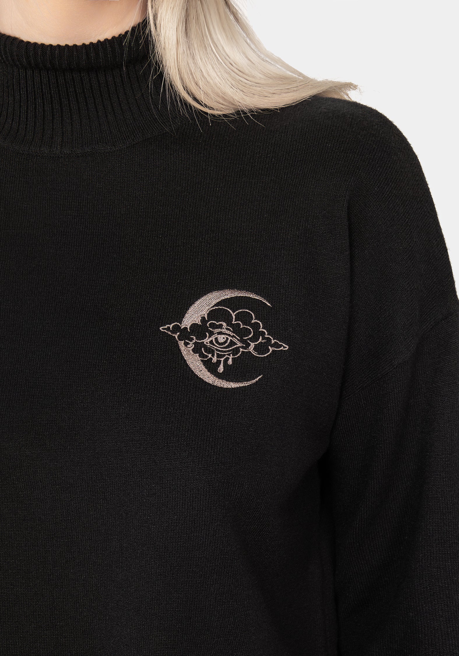 Lachrymose Embroidered Mock Neck Sweater - Image 2