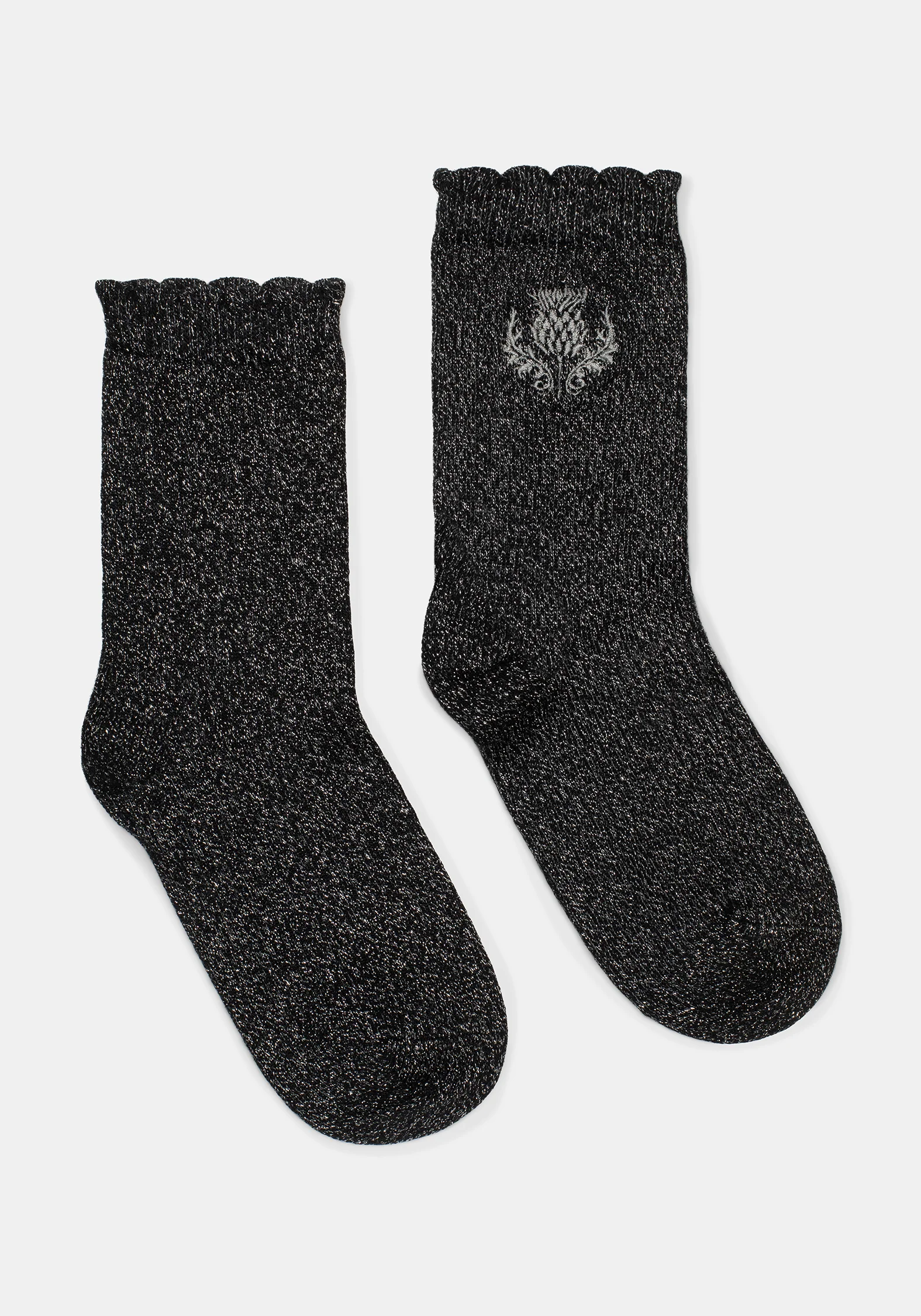 Lurex Thistle Embroidered Socks - Image 6