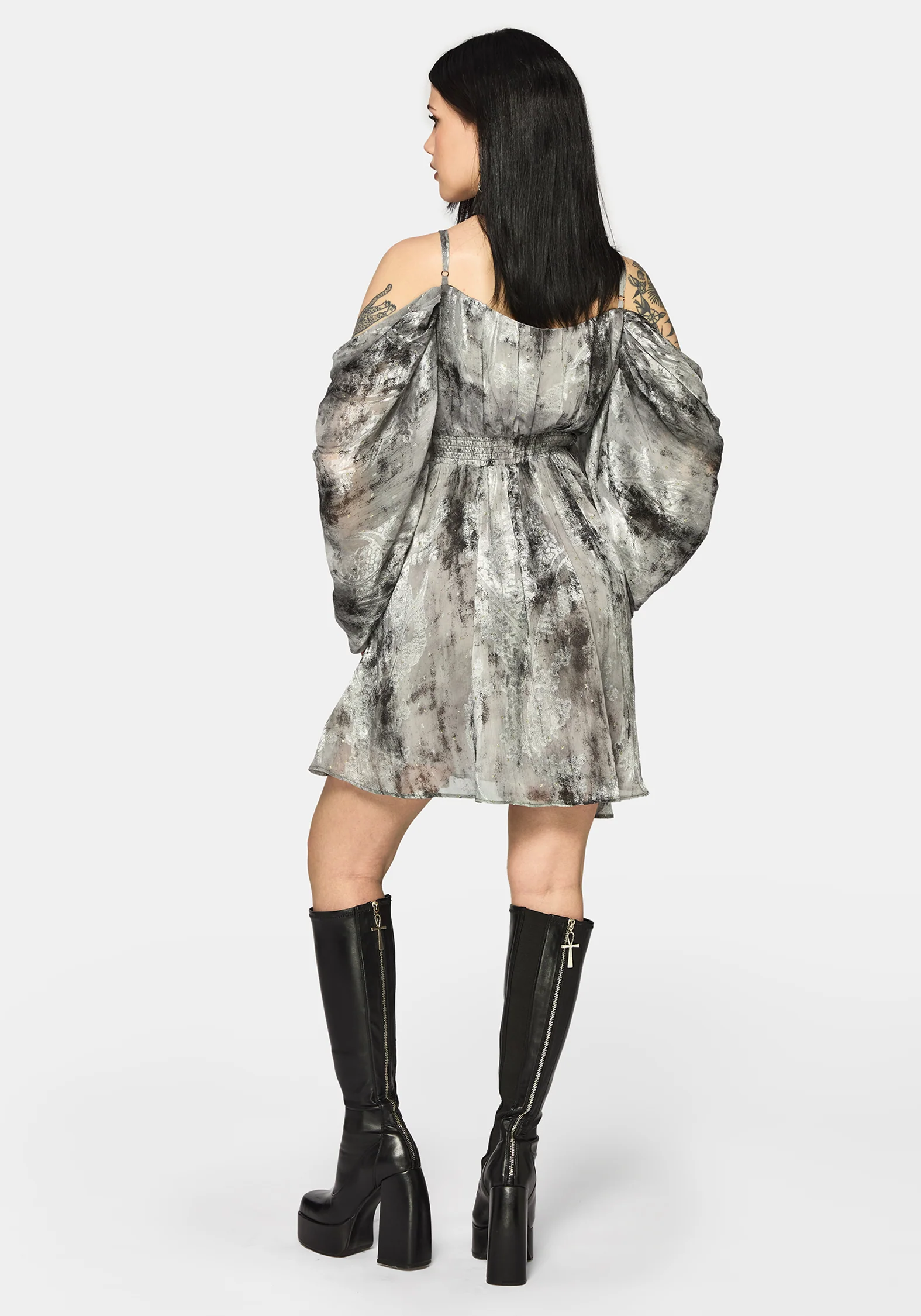 Maddie Cold Shoulder Blouson Mini Dress - Image 3