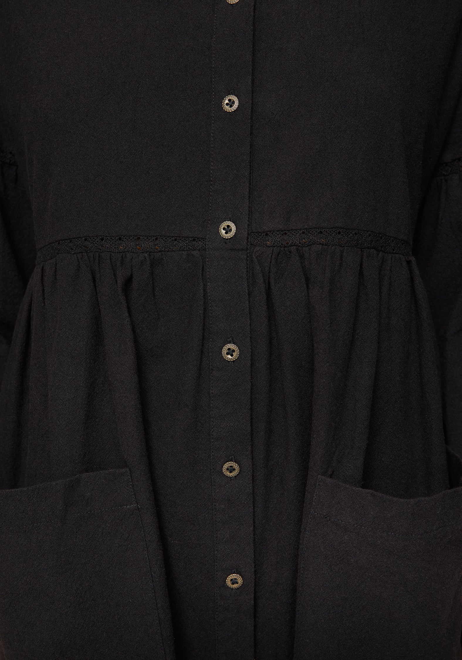 Marigold Cotton Button Up Smock Mini Dress - Image 2