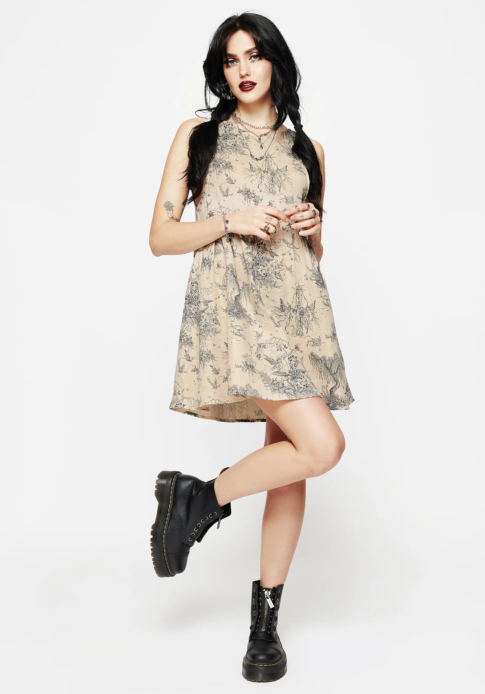 Maypole Cotton Print Mini Smock Dress - Image 4