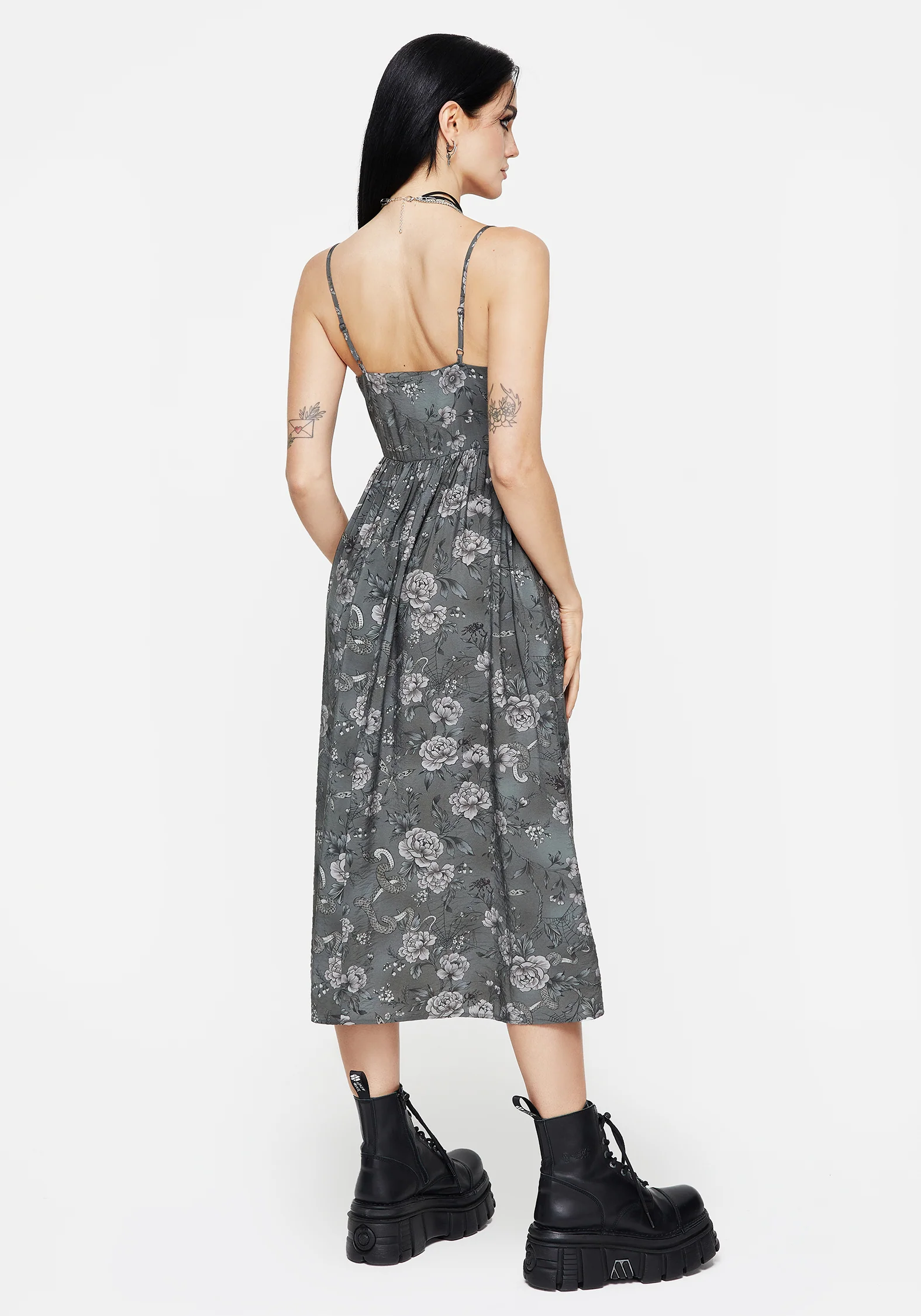 Meadow Floral Serpent Print Cami Midi Dress - Image 6