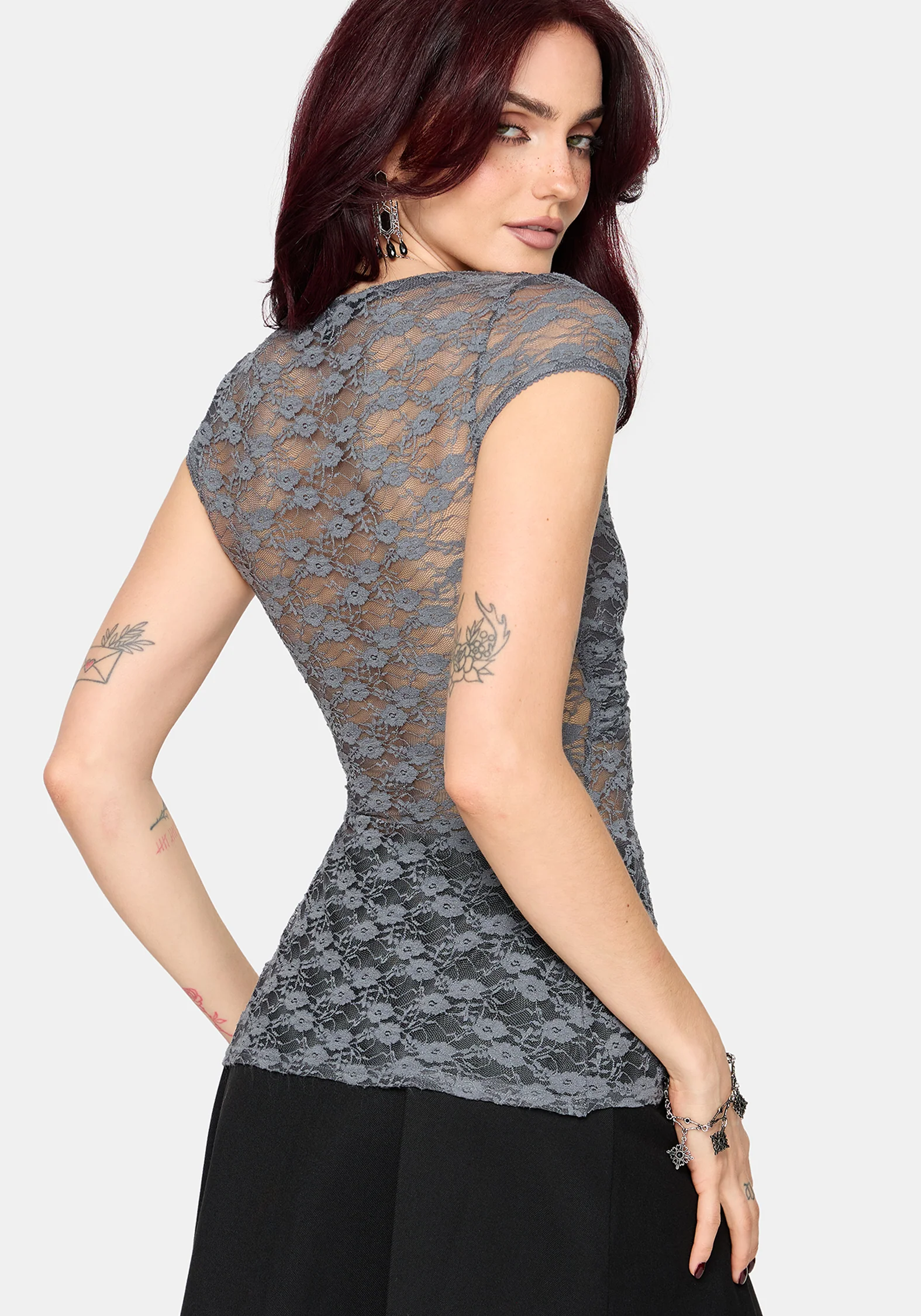 Meghan Lace Cap Sleeve Top - Image 3