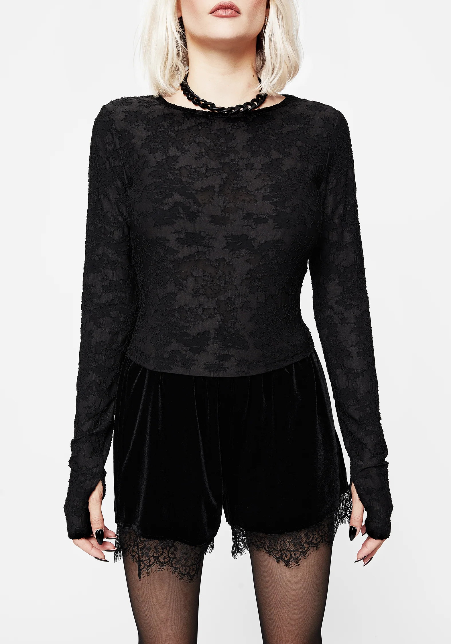 Melica Textured Long Sleeve Top - Image 5