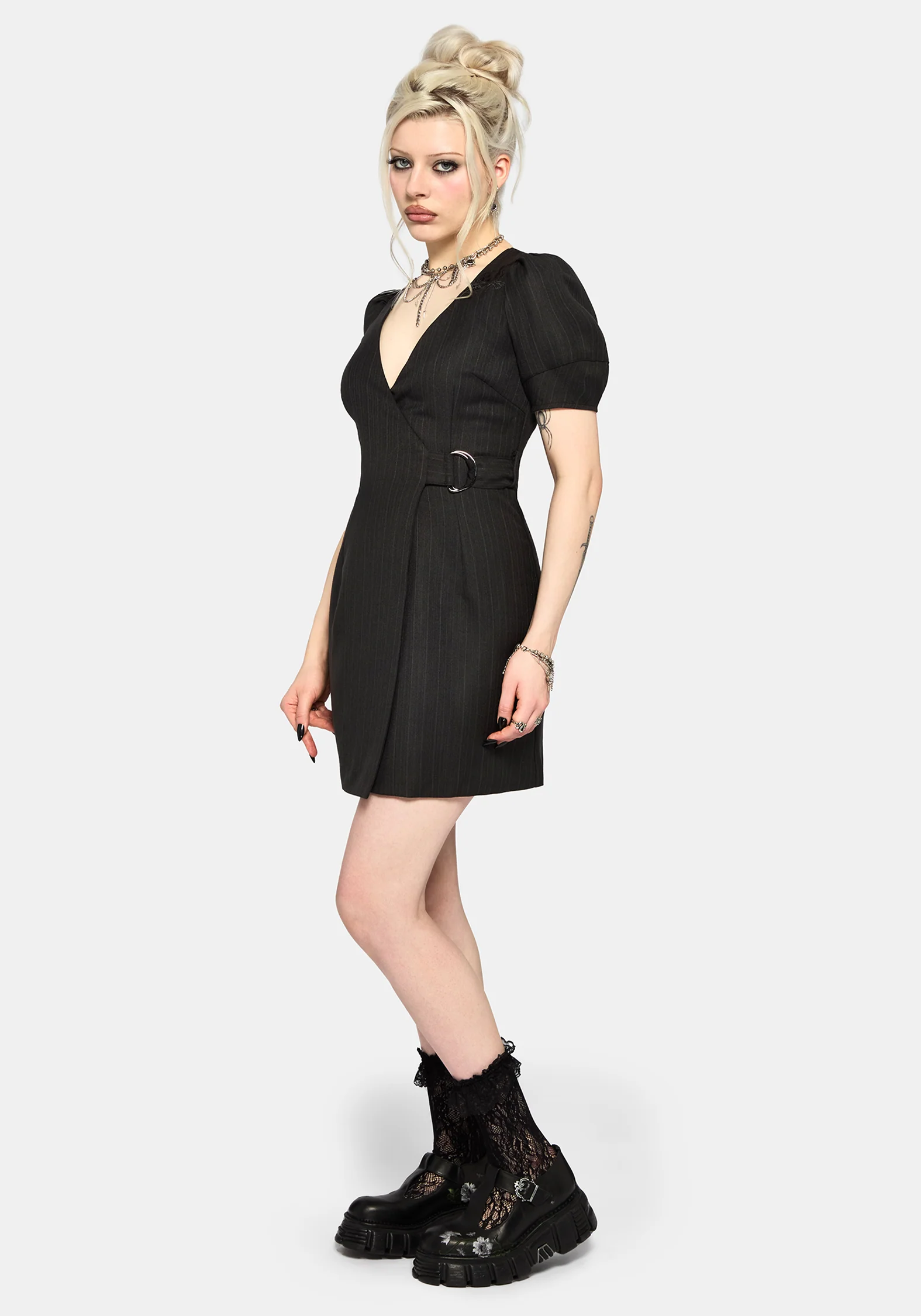 Meliora Wrap Embroidered Mini Dress - Image 5