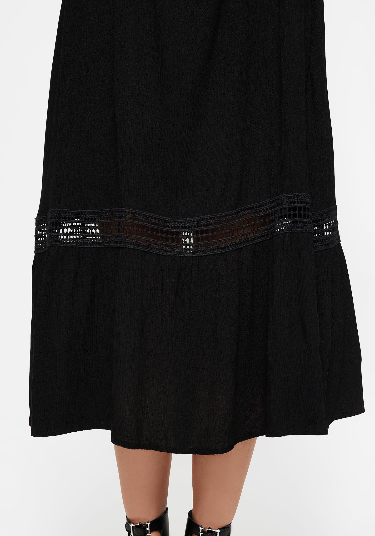Mirage Lace Insert Puff Sleeve Maxi Dress - Image 2