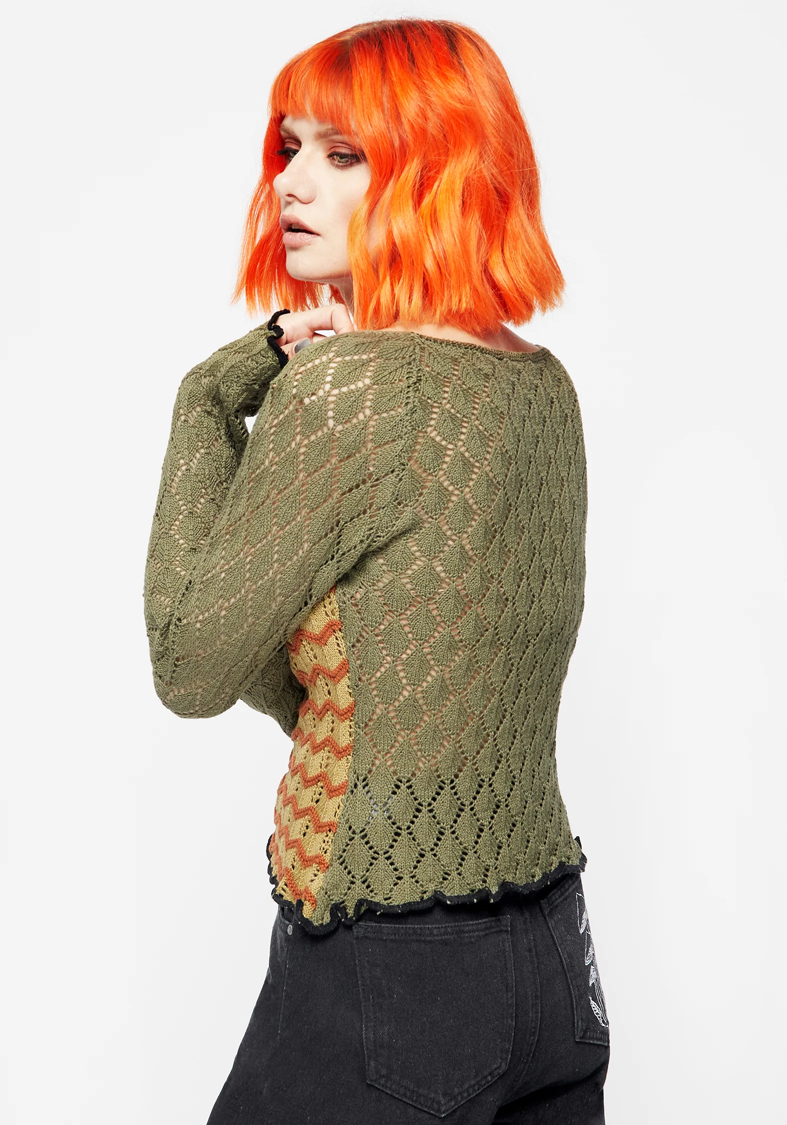 Mixed Feelings Patchwork Knit Top - Image 3