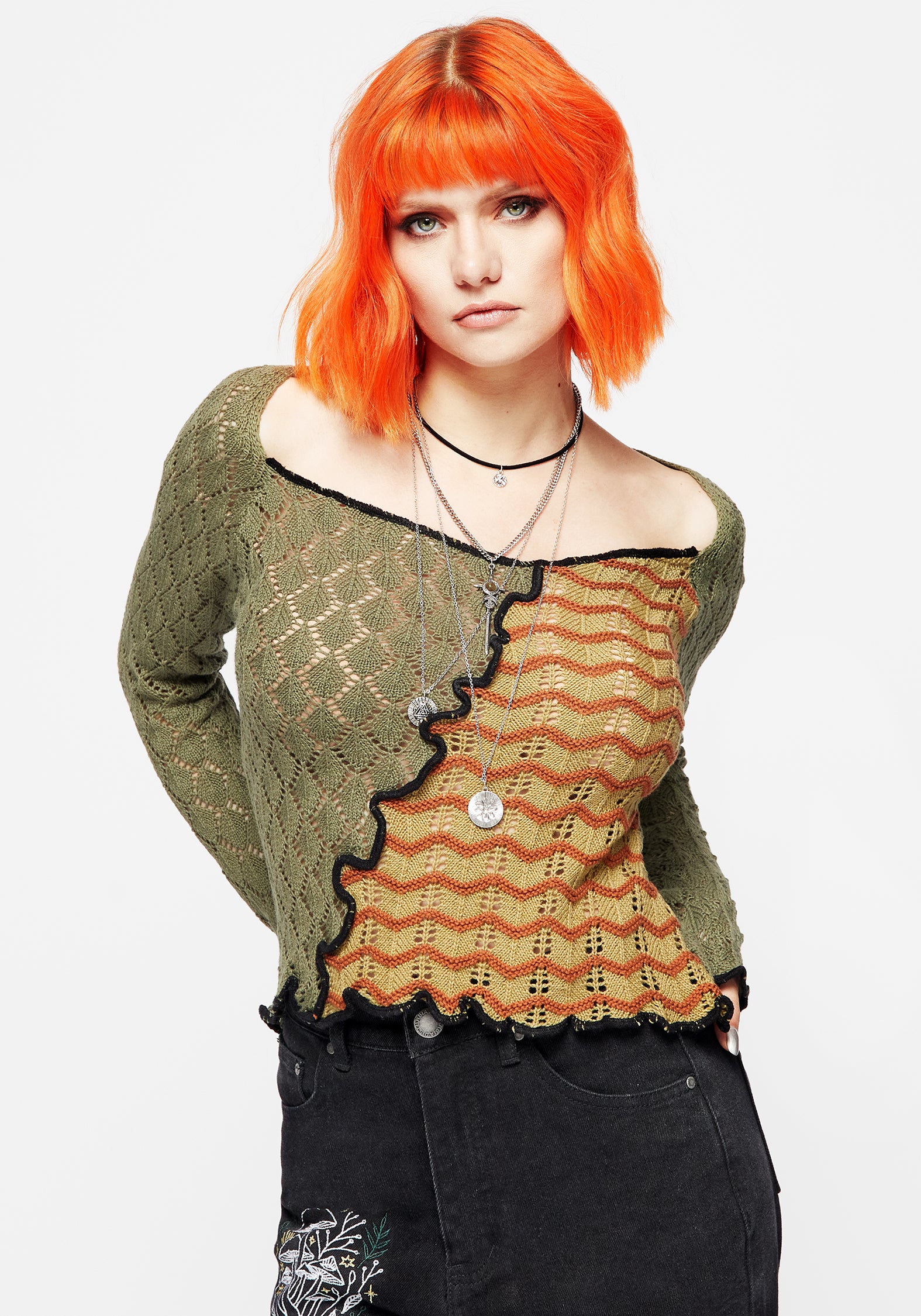 Mixed Feelings Patchwork Knit Top - Image 6