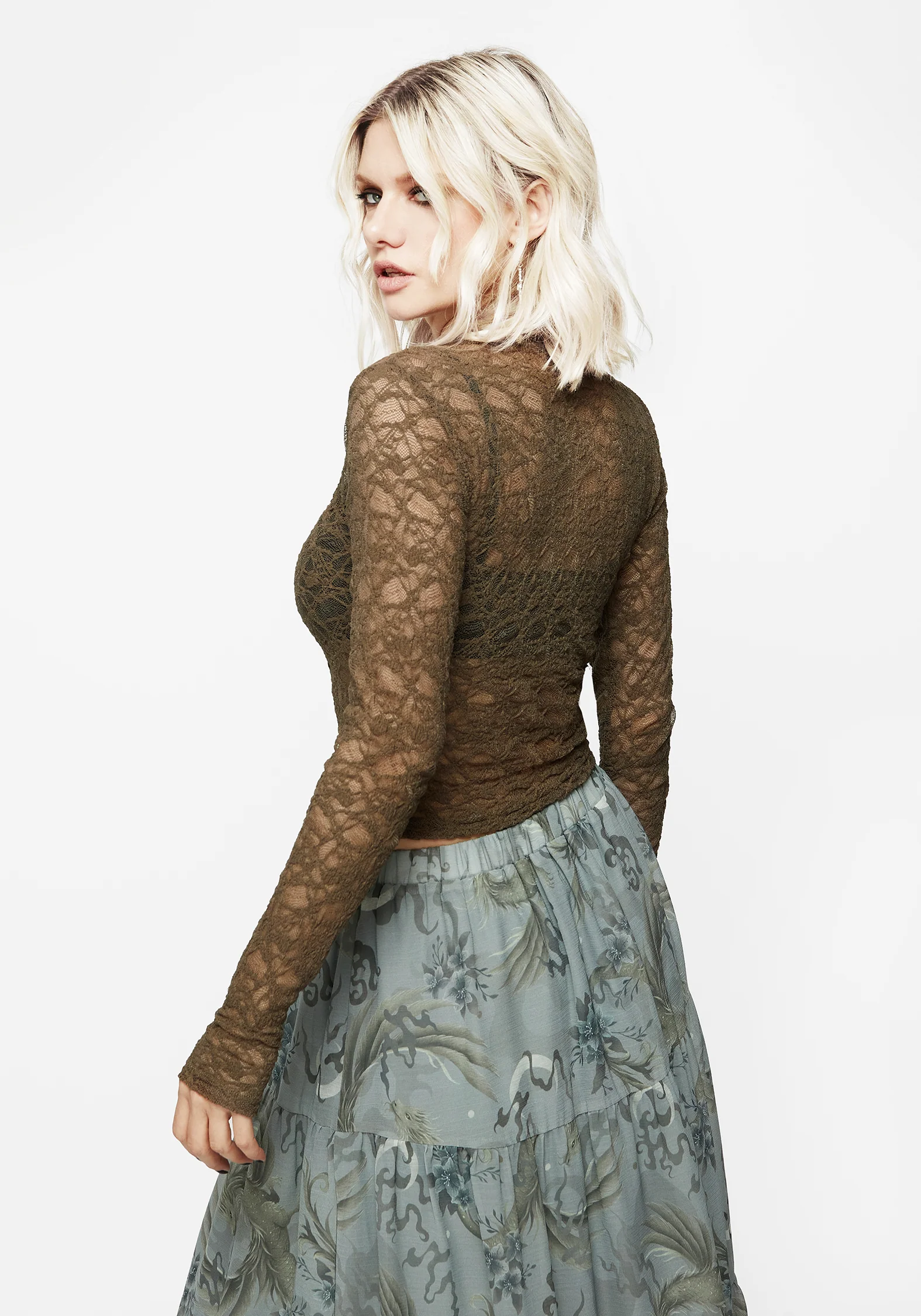 Myrtle Floral Lace Long Sleeve Top - Image 7