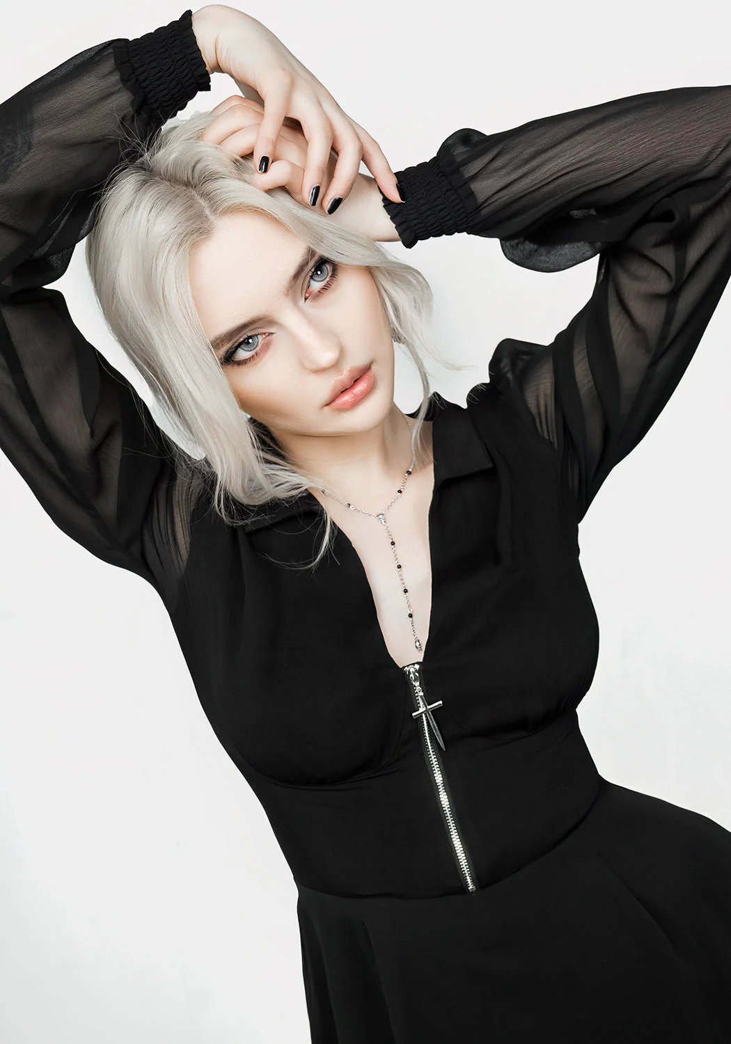 Nancy Sheer Midi Shirt Dress - Image 5