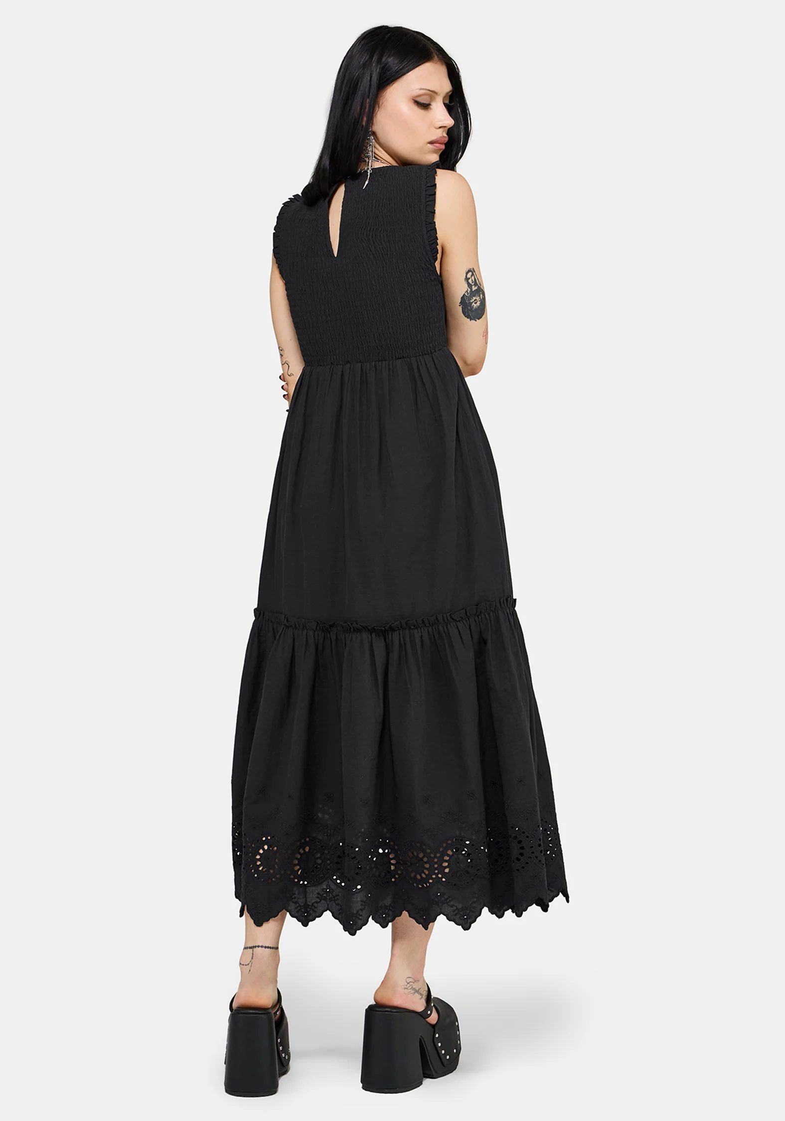 Noirette Broderie Midi Dress - Image 5
